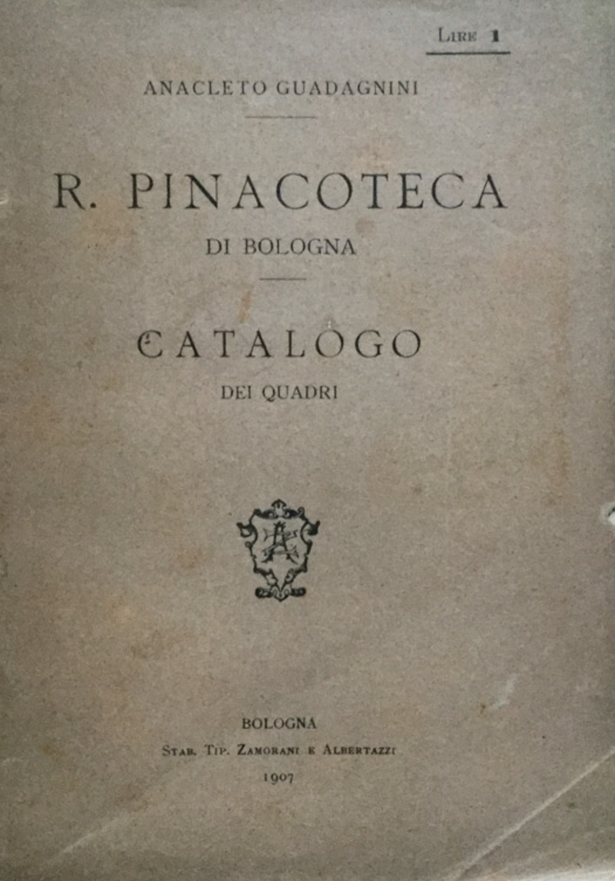 R. Pinacoteca di Bologna. Catalogo dei quadri