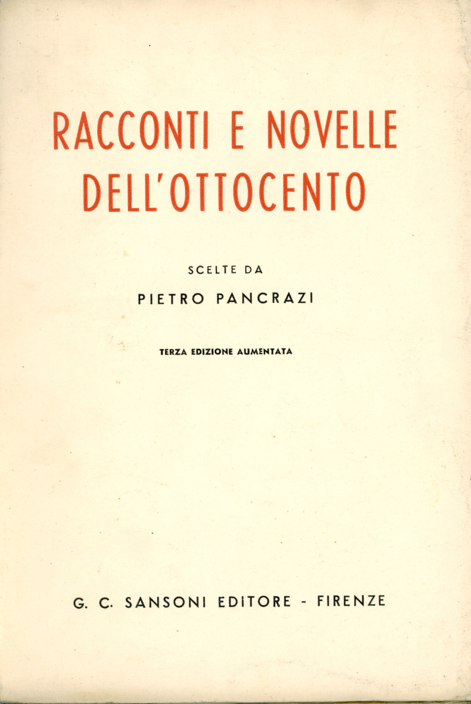 Racconti e novelle dell'Ottocento