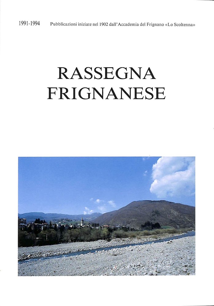 RASSEGNA FRIGNANESE. n. 27 (1991-1994). Rivista di cultura e studi …