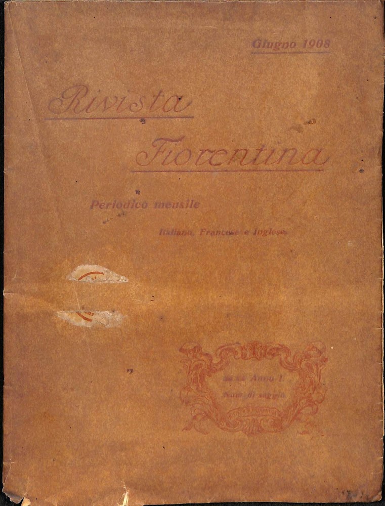 Rivista Fiorentina, anno 1 numero di saggio (1908)