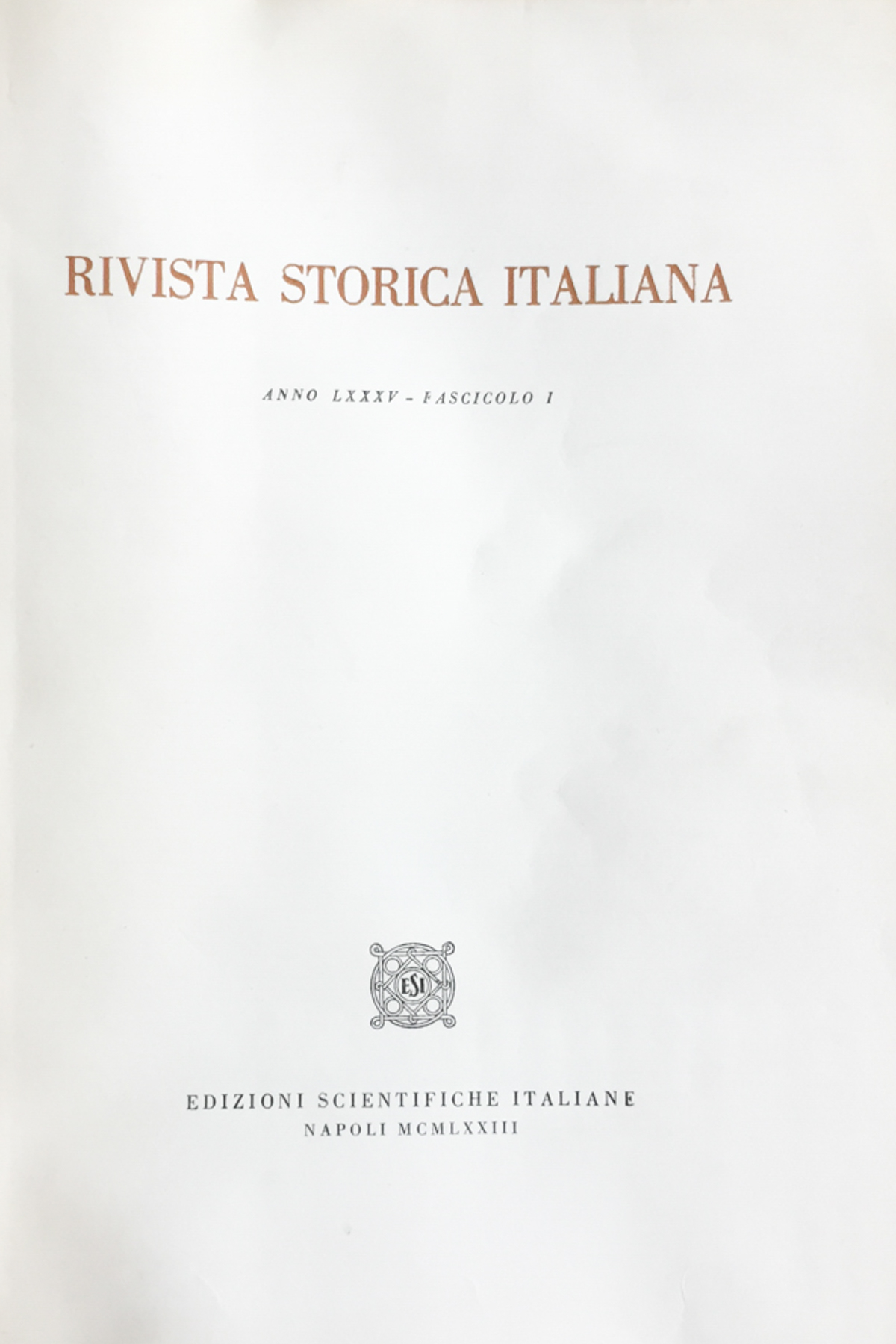 Rivista storica italiana 1973