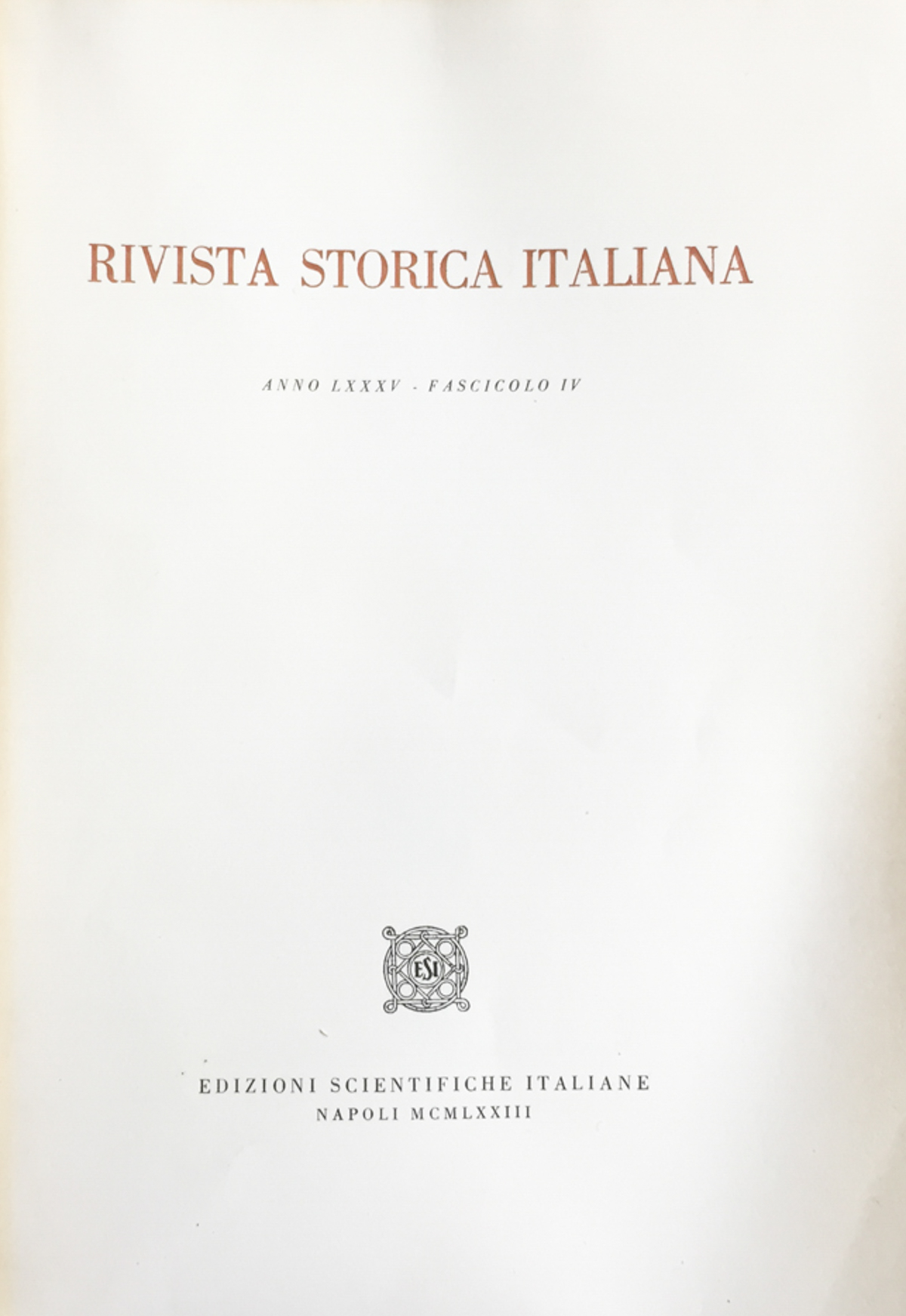Rivista storica italiana 1973