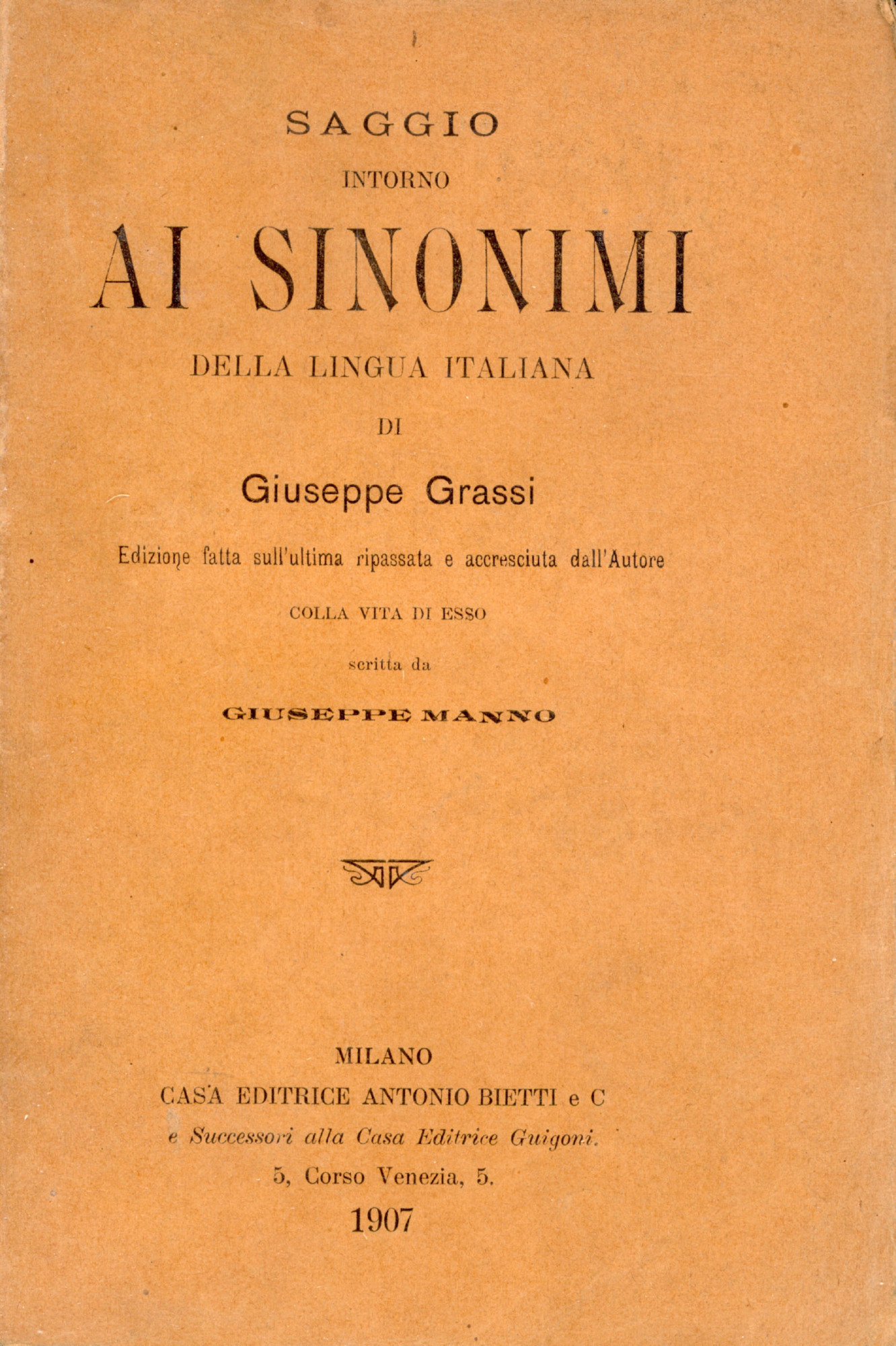 Saggio intorno ai sinonimi della lingua italiana