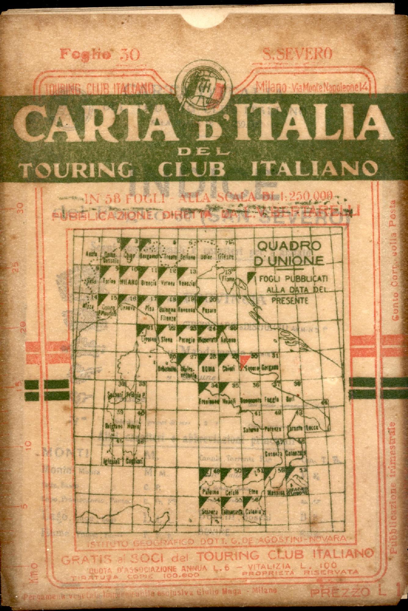 San Severo Carta d'Italia del Touring Club Italiano con indice …