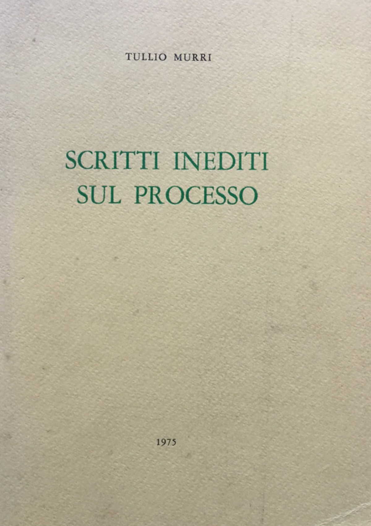 Scritti inediti sul processo