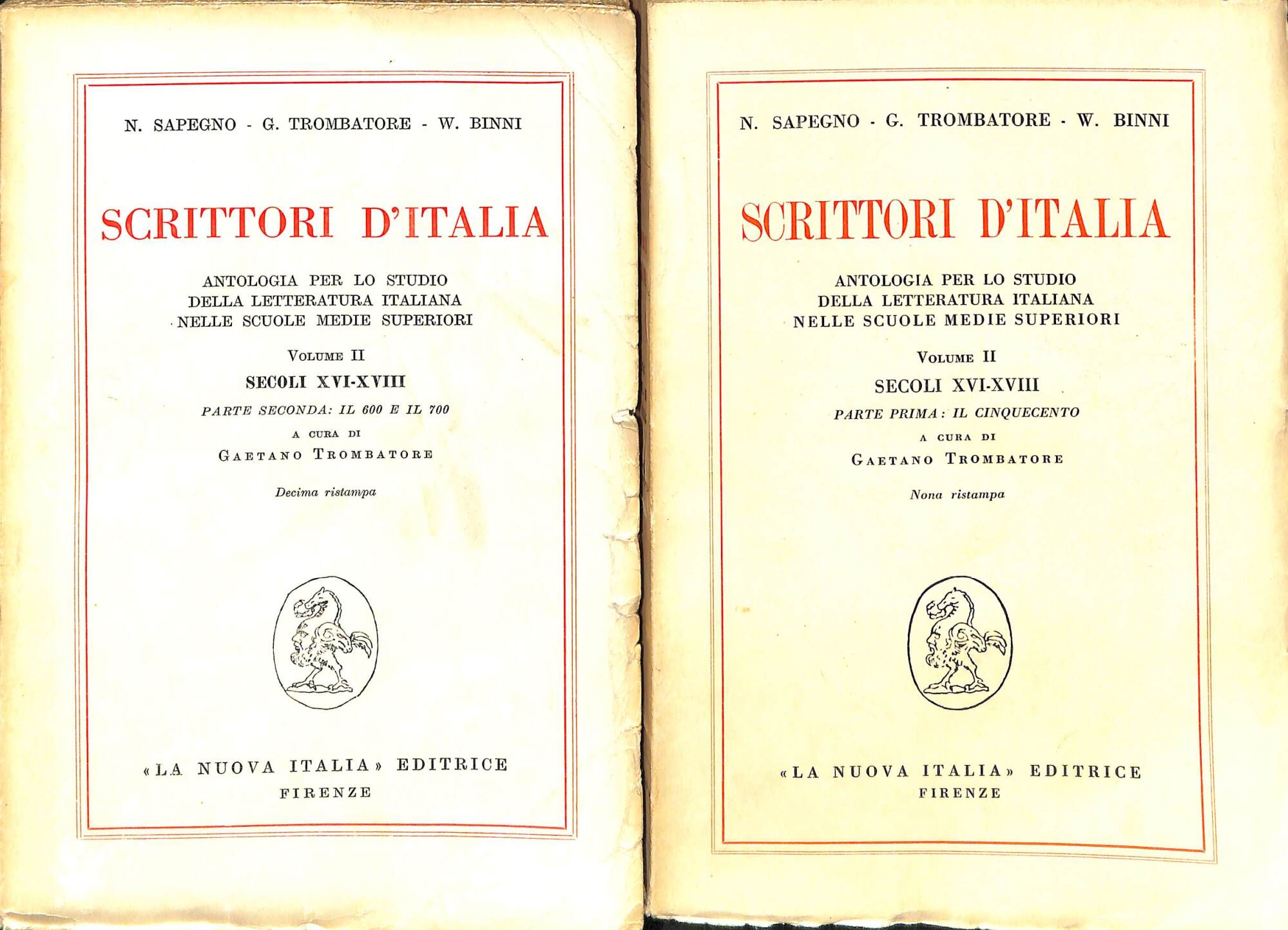 Scrittori d'Italia Volume II: Secoli XVI-XVIII, parte prima: il Cinquecento, …