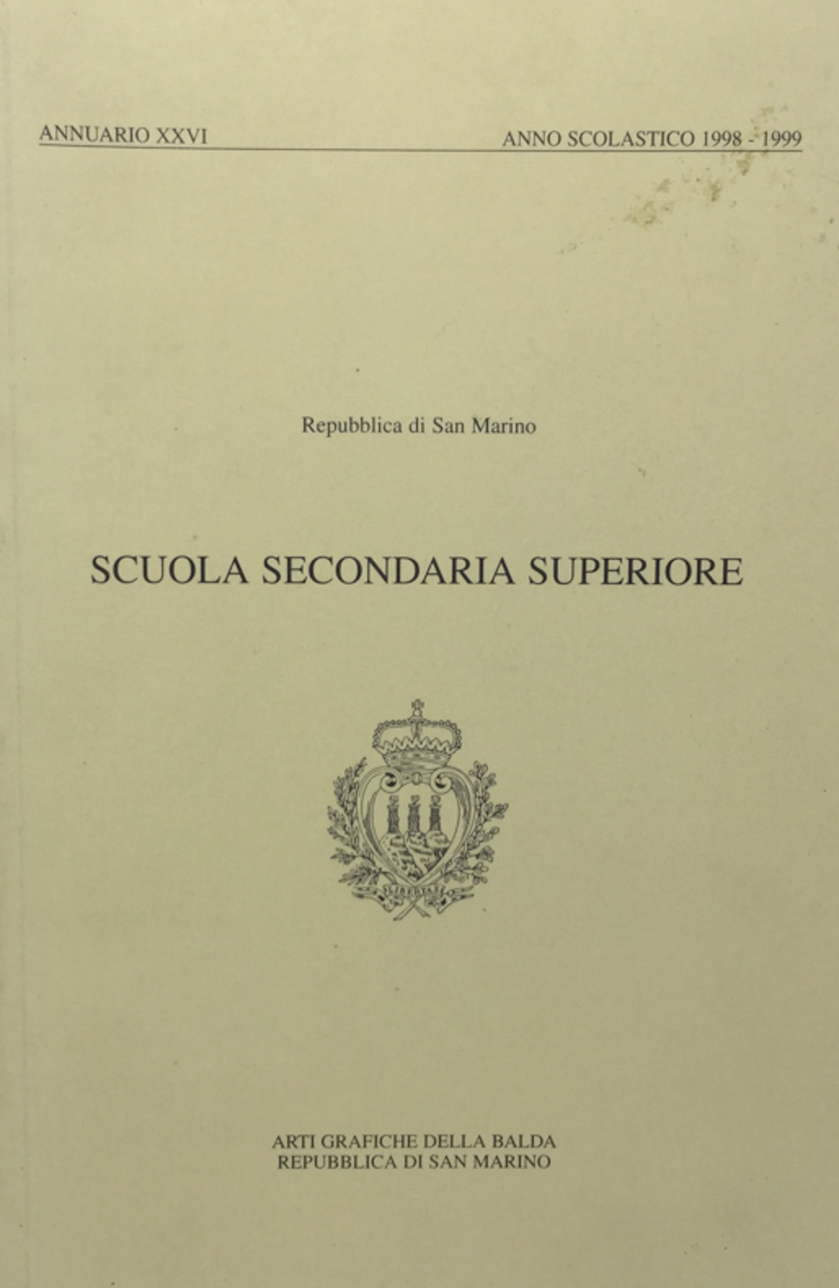 Scuola secondaria Superiore Annuario 1998-1999 San Marino