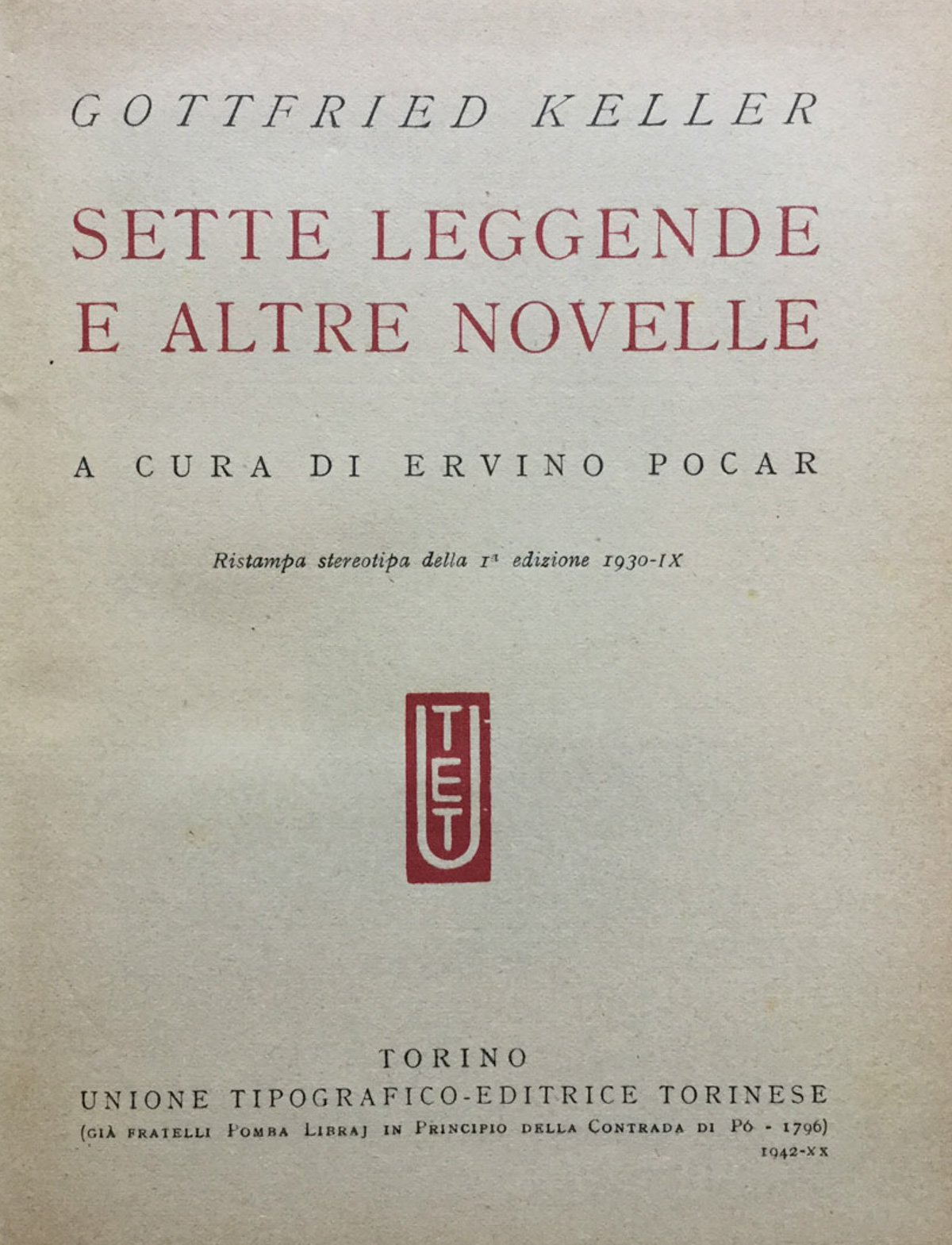 Sette leggende e altre novelle
