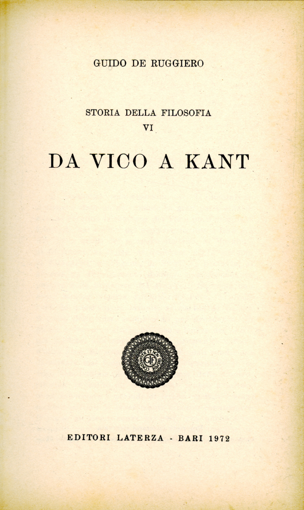 Storia della filosofia. 6. Da Vico a Kant
