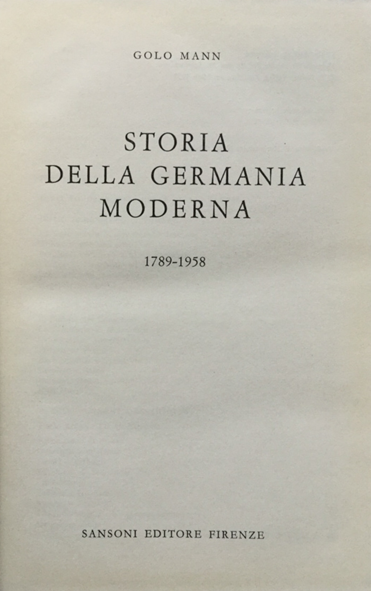 Storia della Germania moderna 1789 - 1958