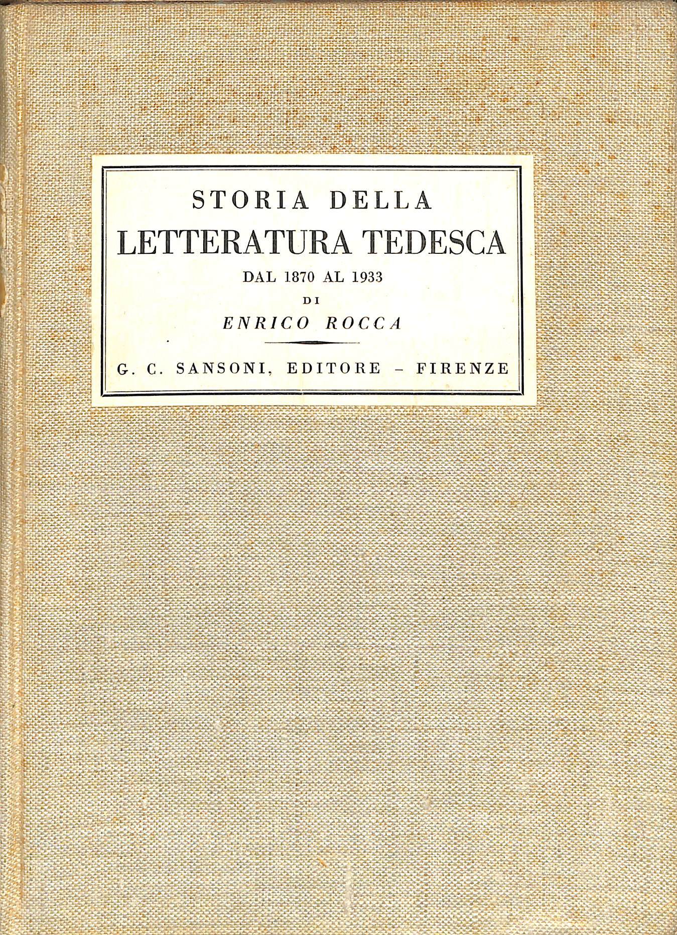 Storia della letteratura tedesca dal 1870 al 1933