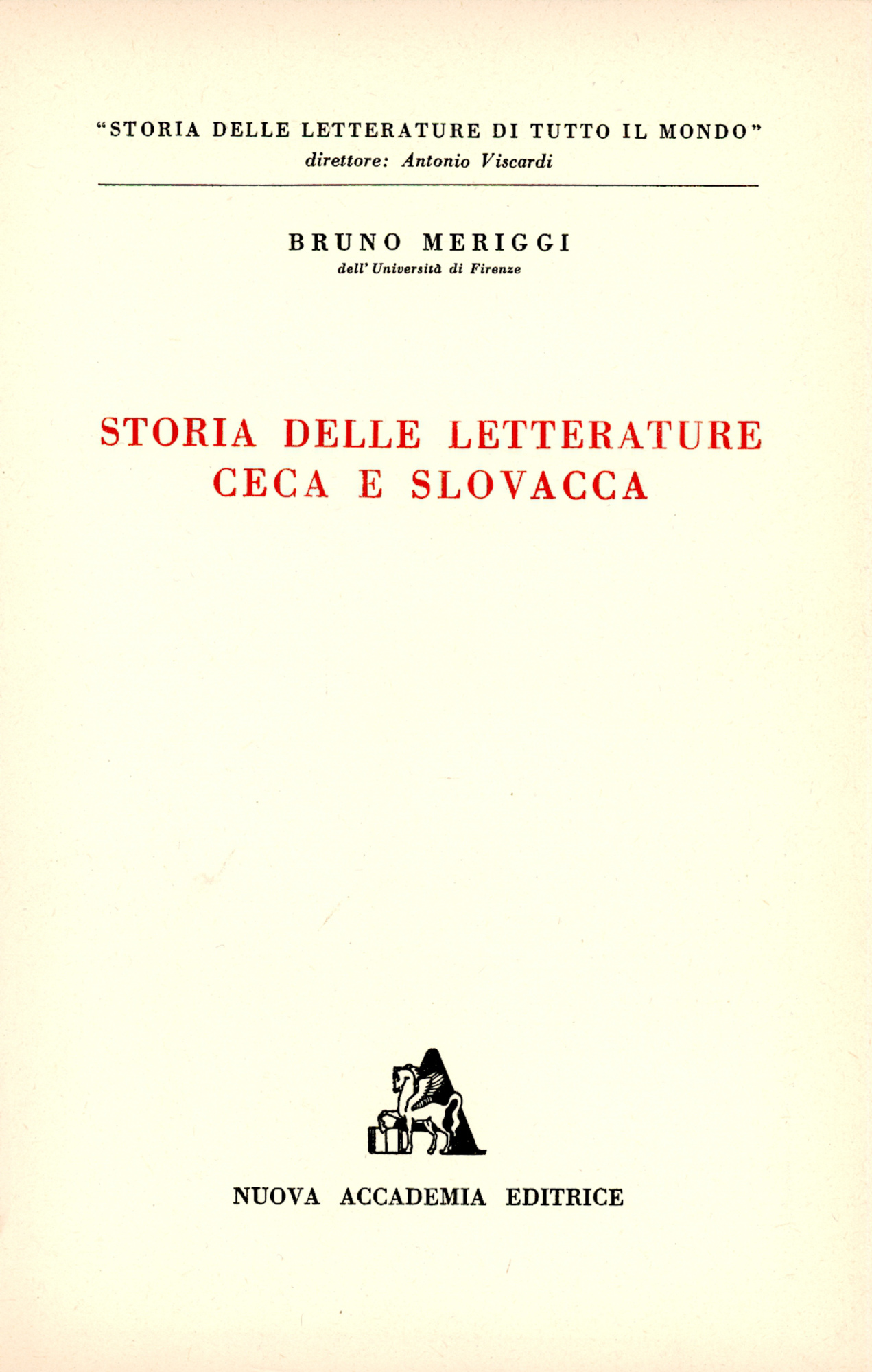 Storia delle letterature ceca e slovacca