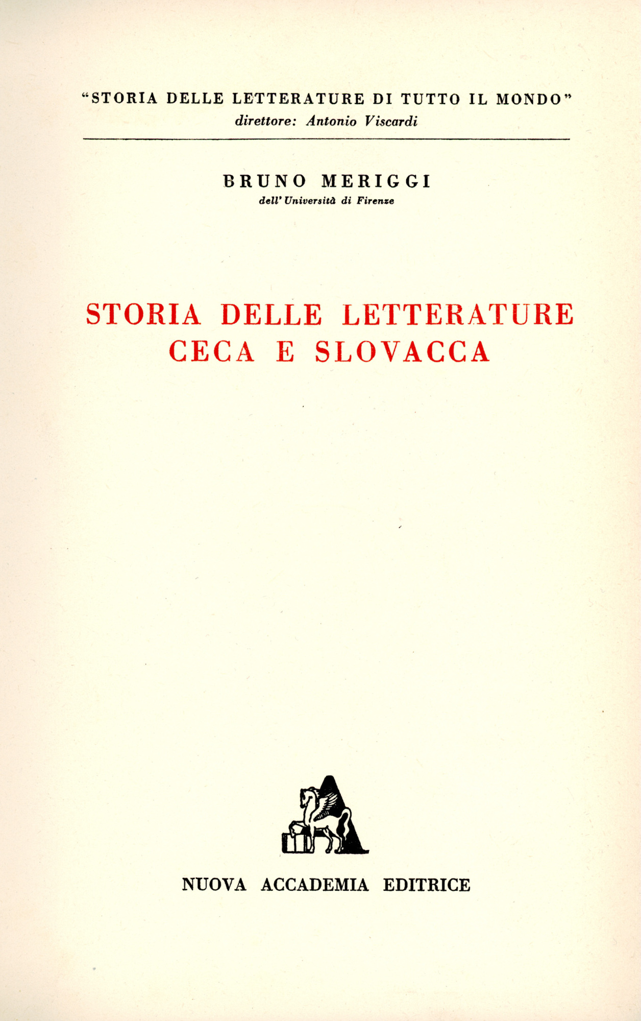Storia delle letterature ceca e slovacca