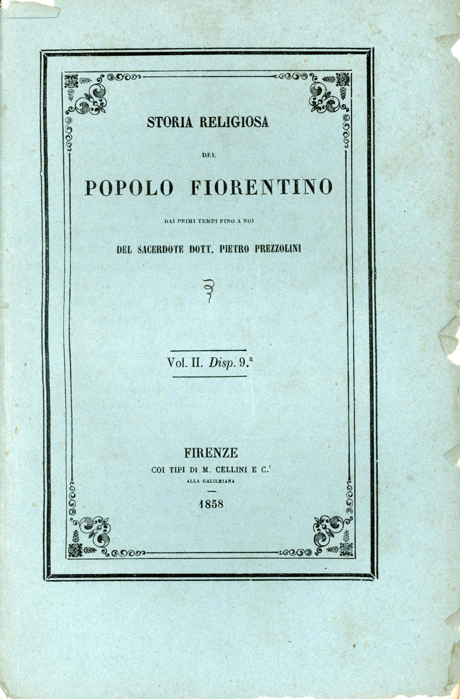 Storia religiosa del popolo fiorentina