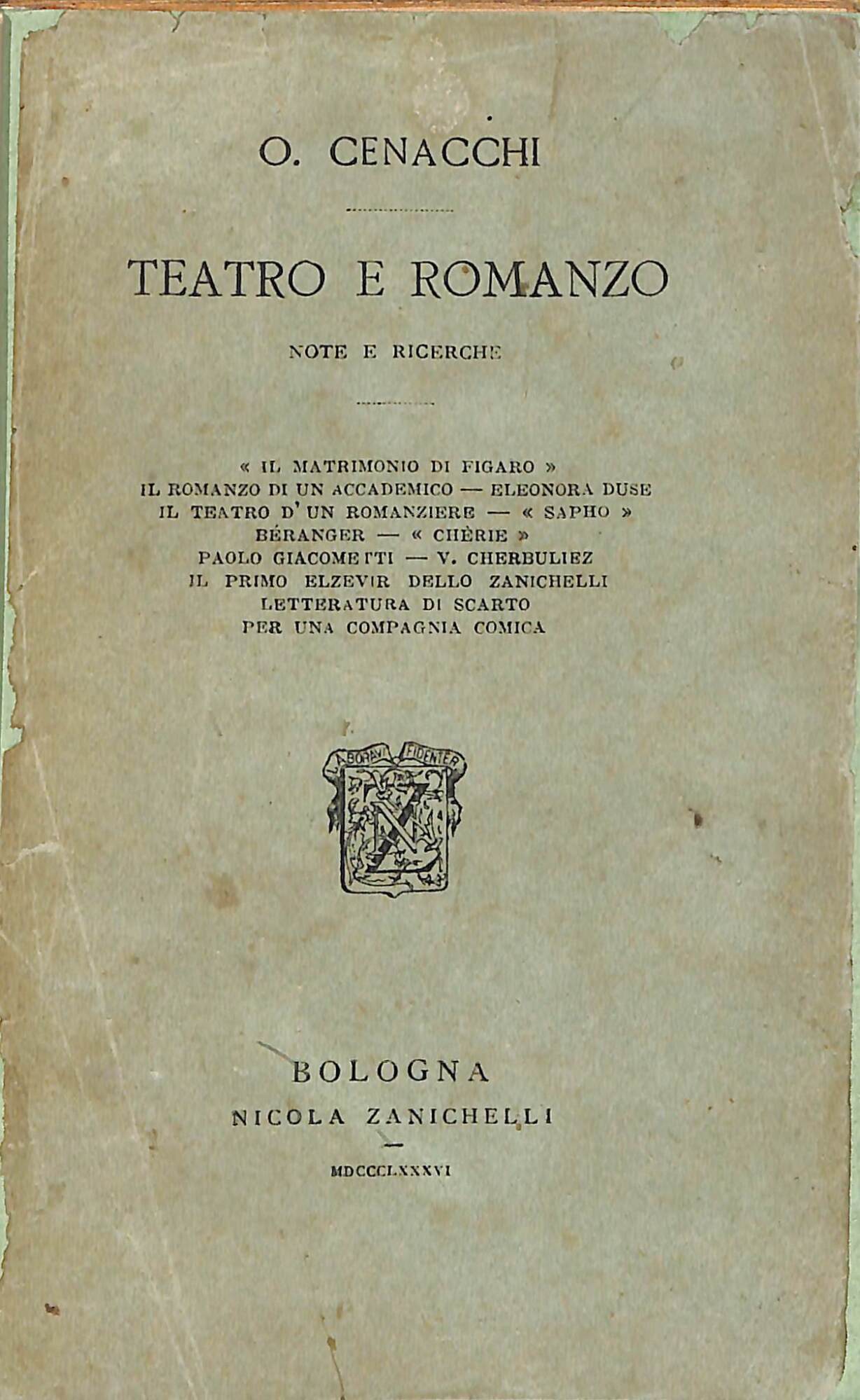 Teatro e romanzo : note e ricerche
