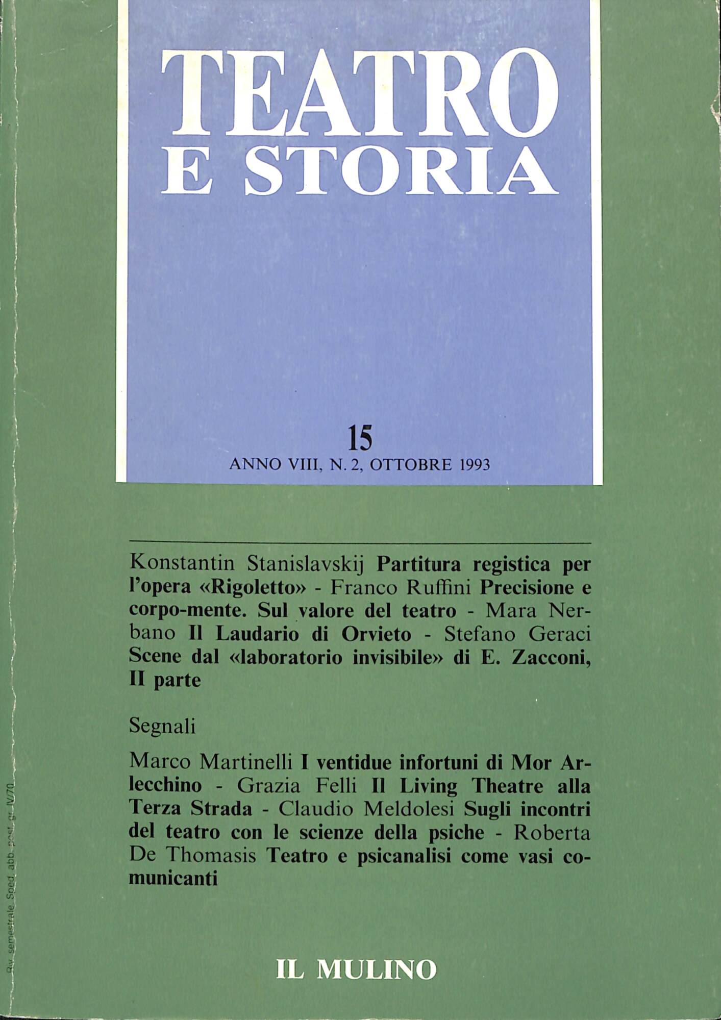 Teatro e storia n. 15 (1993)