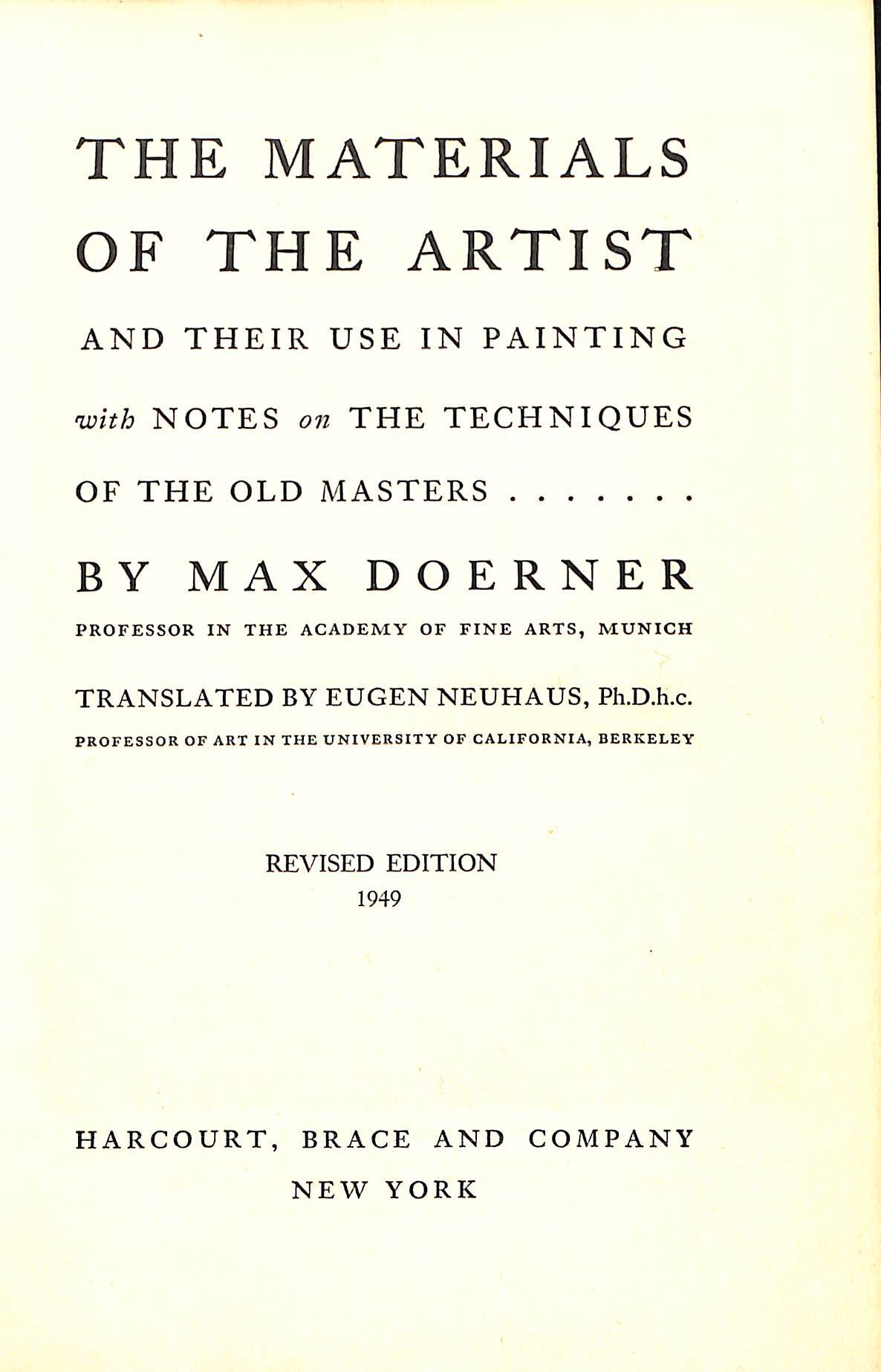 The materials of the artist : and their use in …