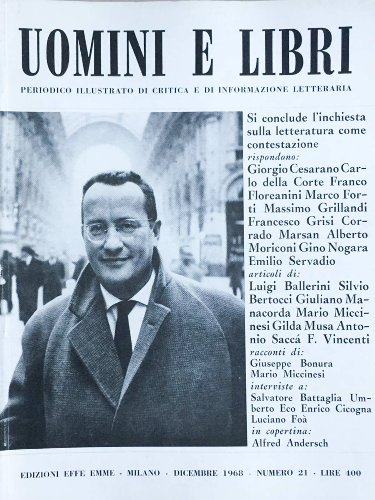 Uomini e libri (rivista) 1968 n. 21