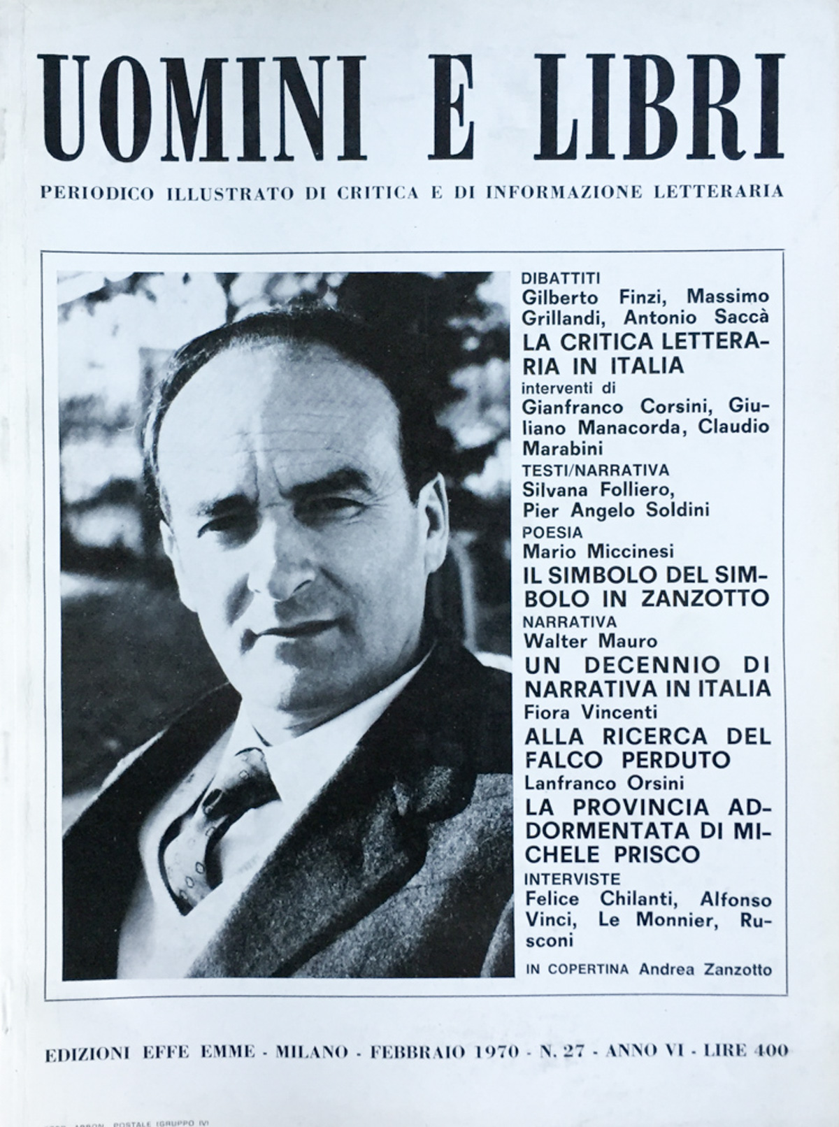Uomini e libri (rivista) 1970 n. 27