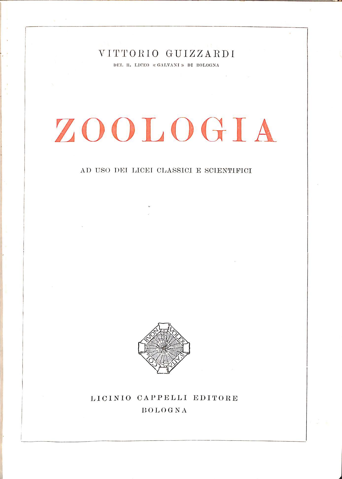 Zoologia : ad uso dei licei classici e scientifici