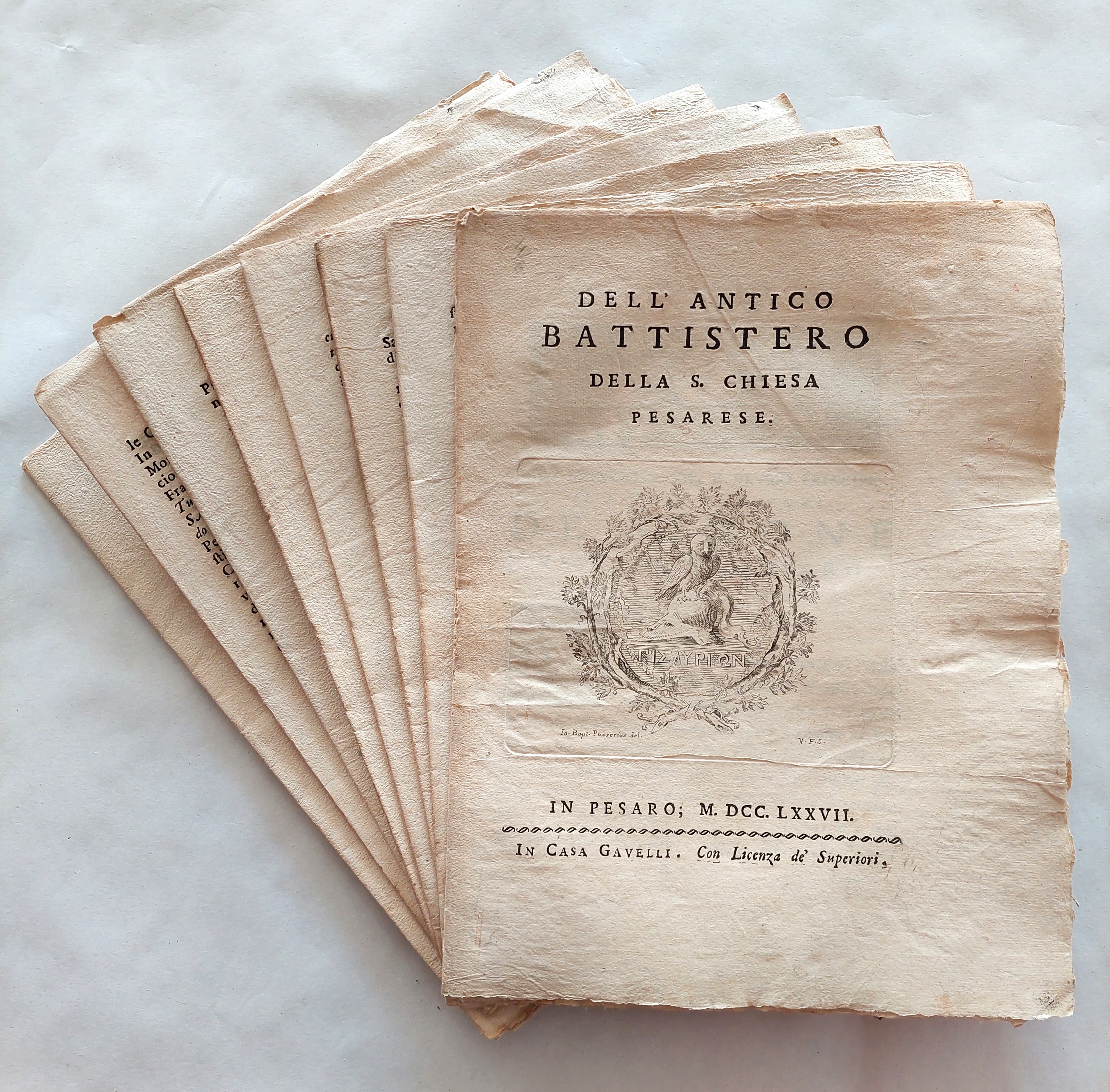 Abbati Olivieri Giordani Dell'Antico battistero della chiesa pesarese Casa Gavelli …
