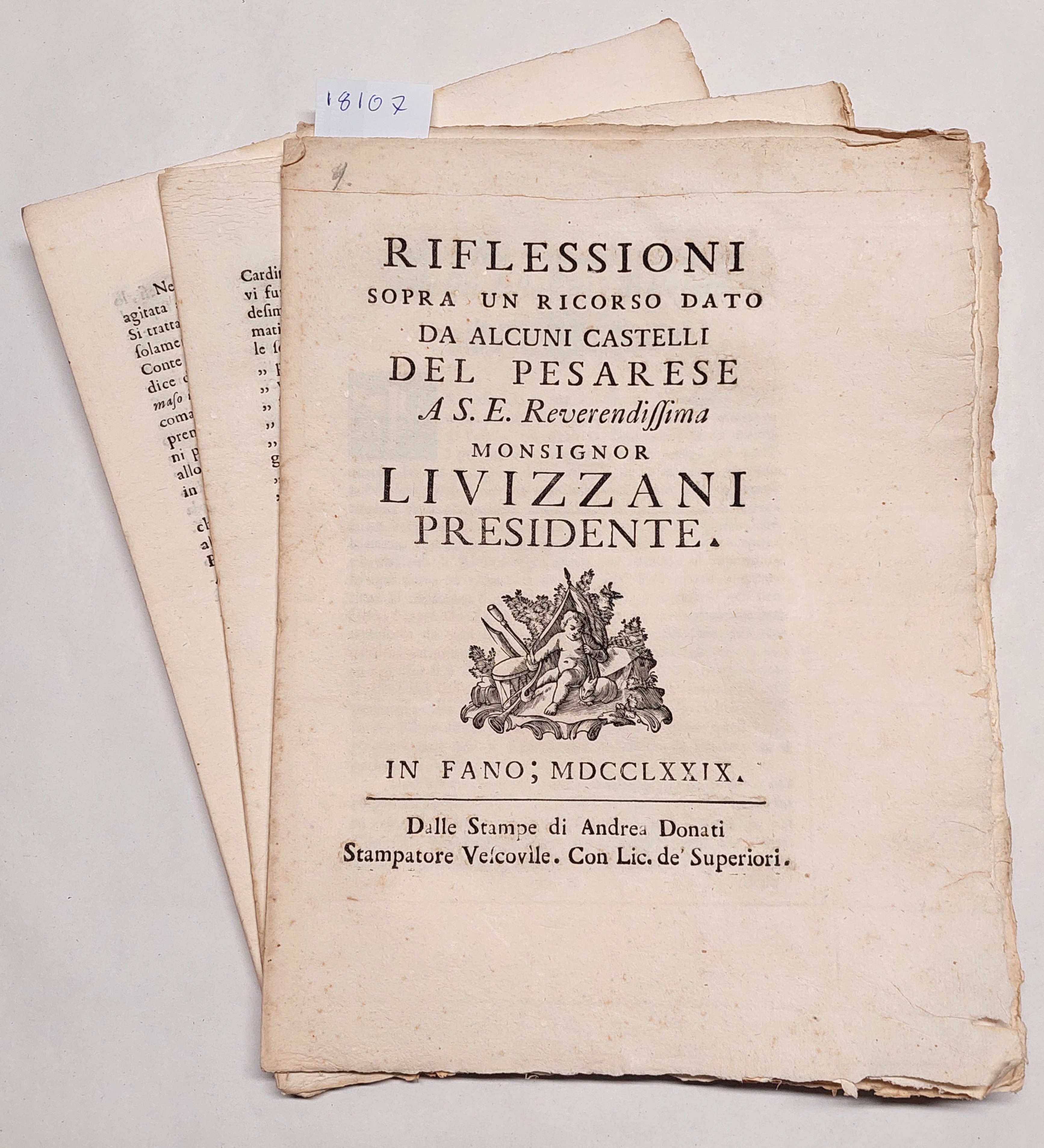 Annibale degli Abbati Olivieri Giordani Riflessioni sopra un ricorso dato …