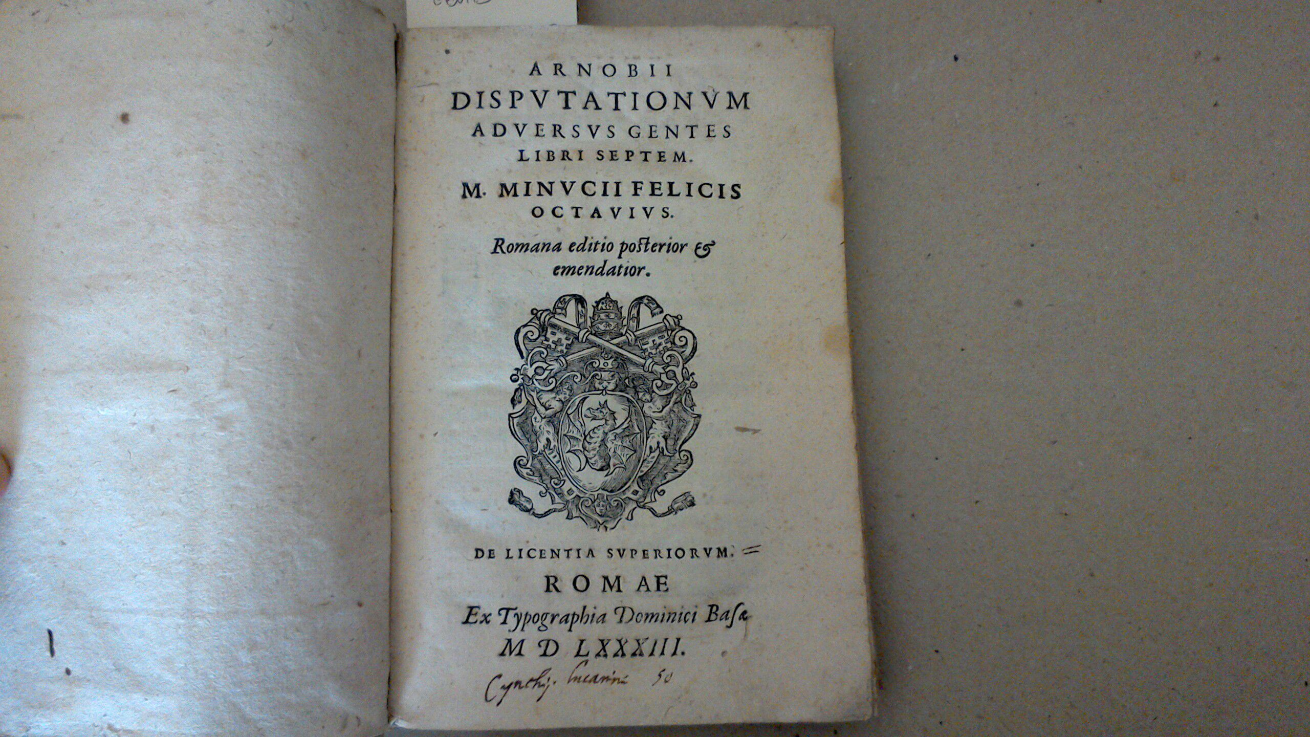 Arnobii disputationum adversus gentes libri septem. M. Minucii Felicis Octavius …