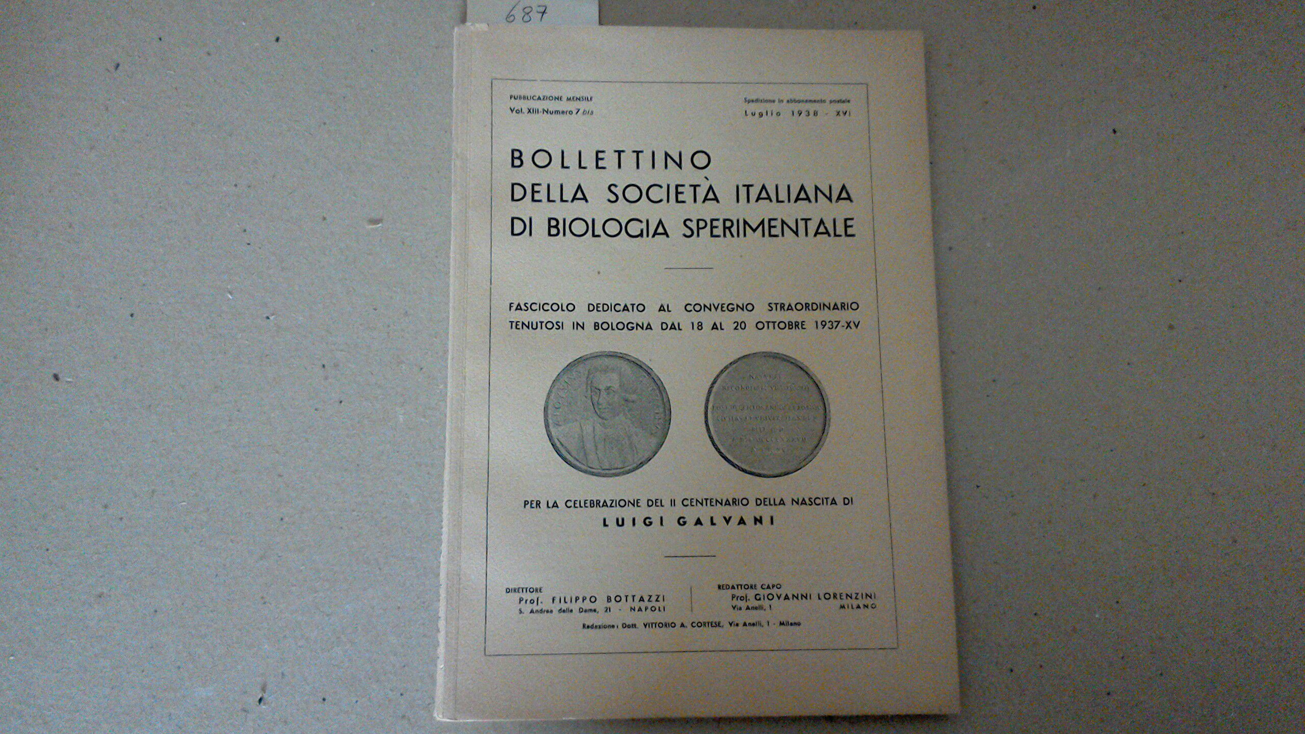 Bollettino della Società italiana di biologia sperimentale - fascicolo dedicato …