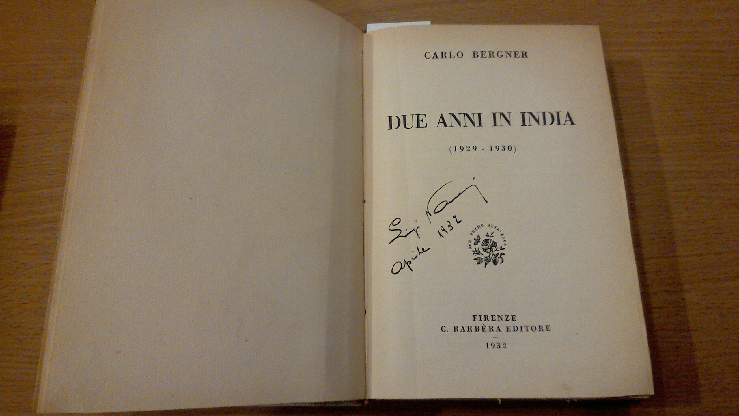 Due anni in India ( 1929-1930 )
