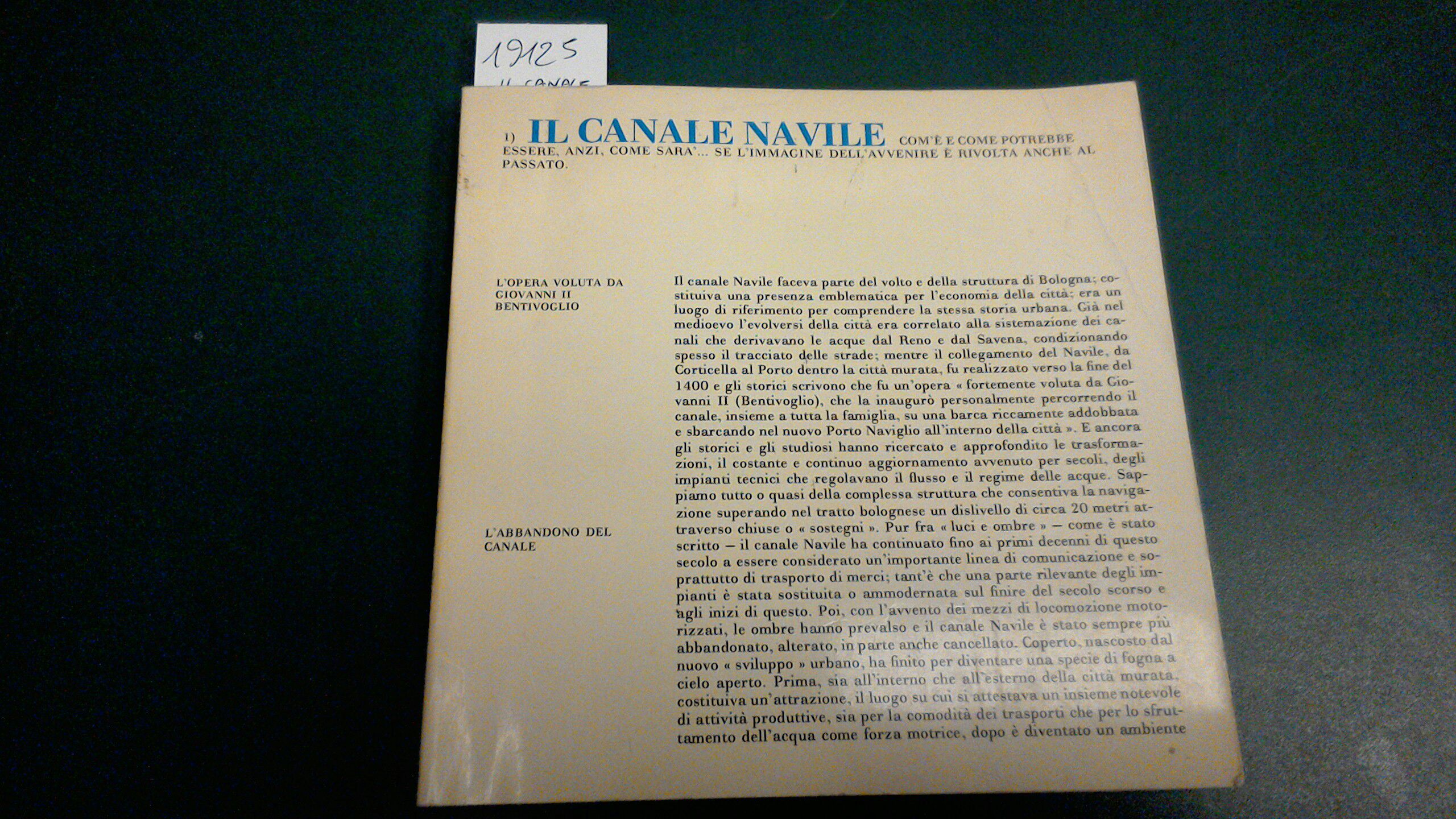 Il canale Navile - com'è e come potrebbe essere, anzi, …