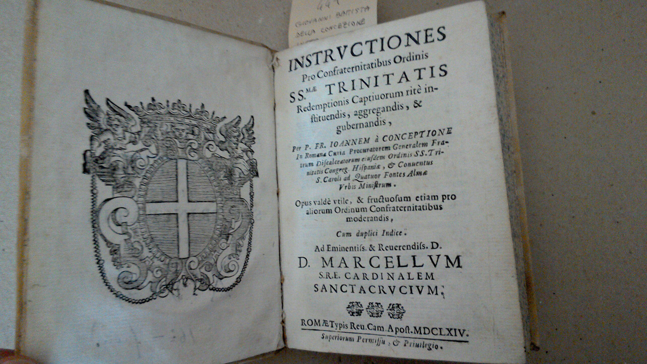 Instructiones pro confraternitatibus Ordinis SS.mæ Trinitatis redemptionis captiuorum ritè instituendis, …