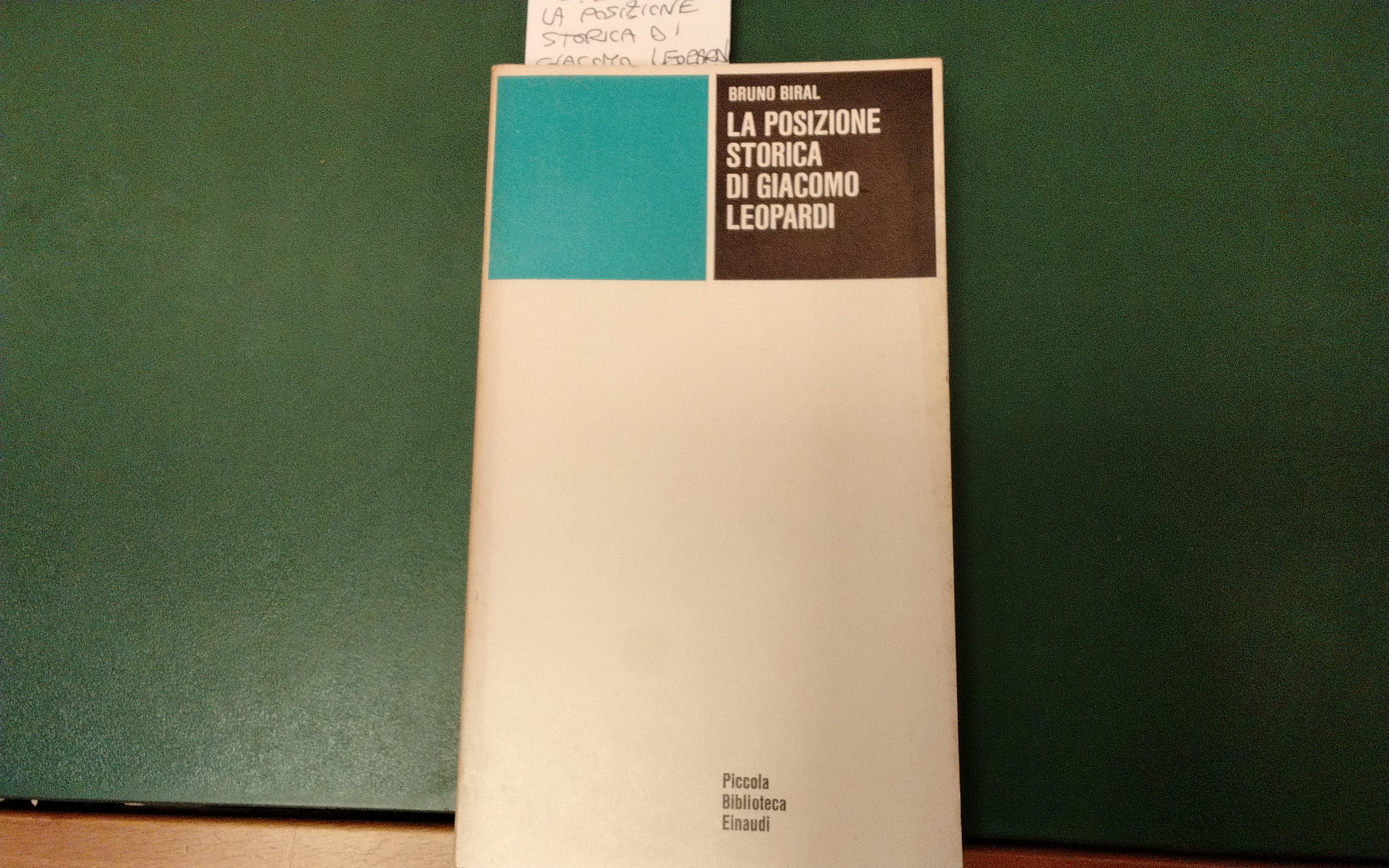 La posizione storica di Giacomo Leopardi