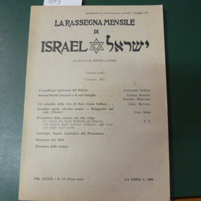 La rassegna mensile di Israel ( Novembre 1973 )