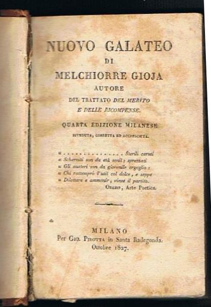 Nuovo galateo di Melchiorre Gioja autore del merito e delle …