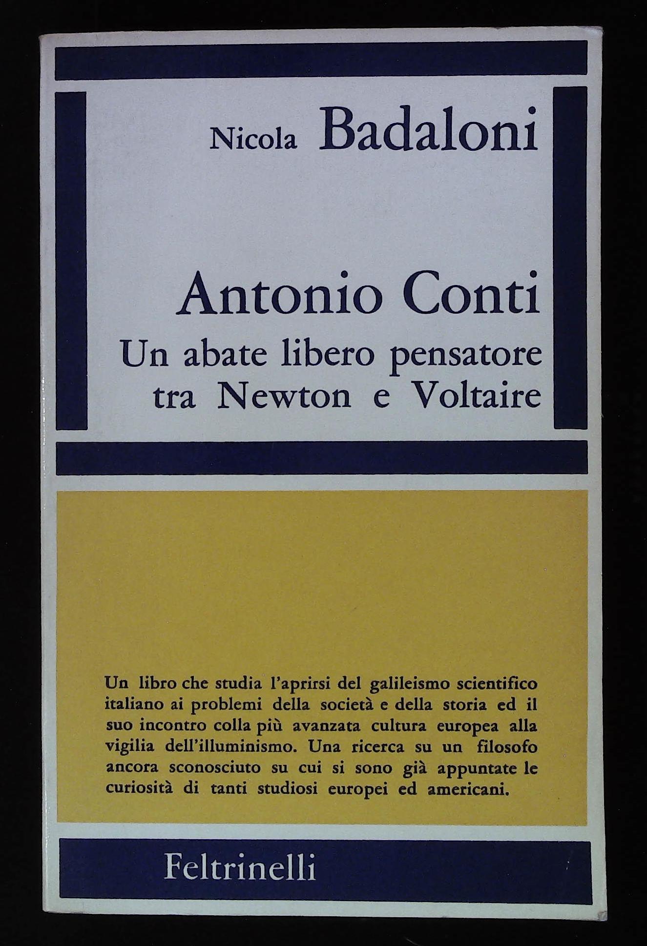 Antonio Conti. Un abate libero pensatore tra Newton e Voltaire