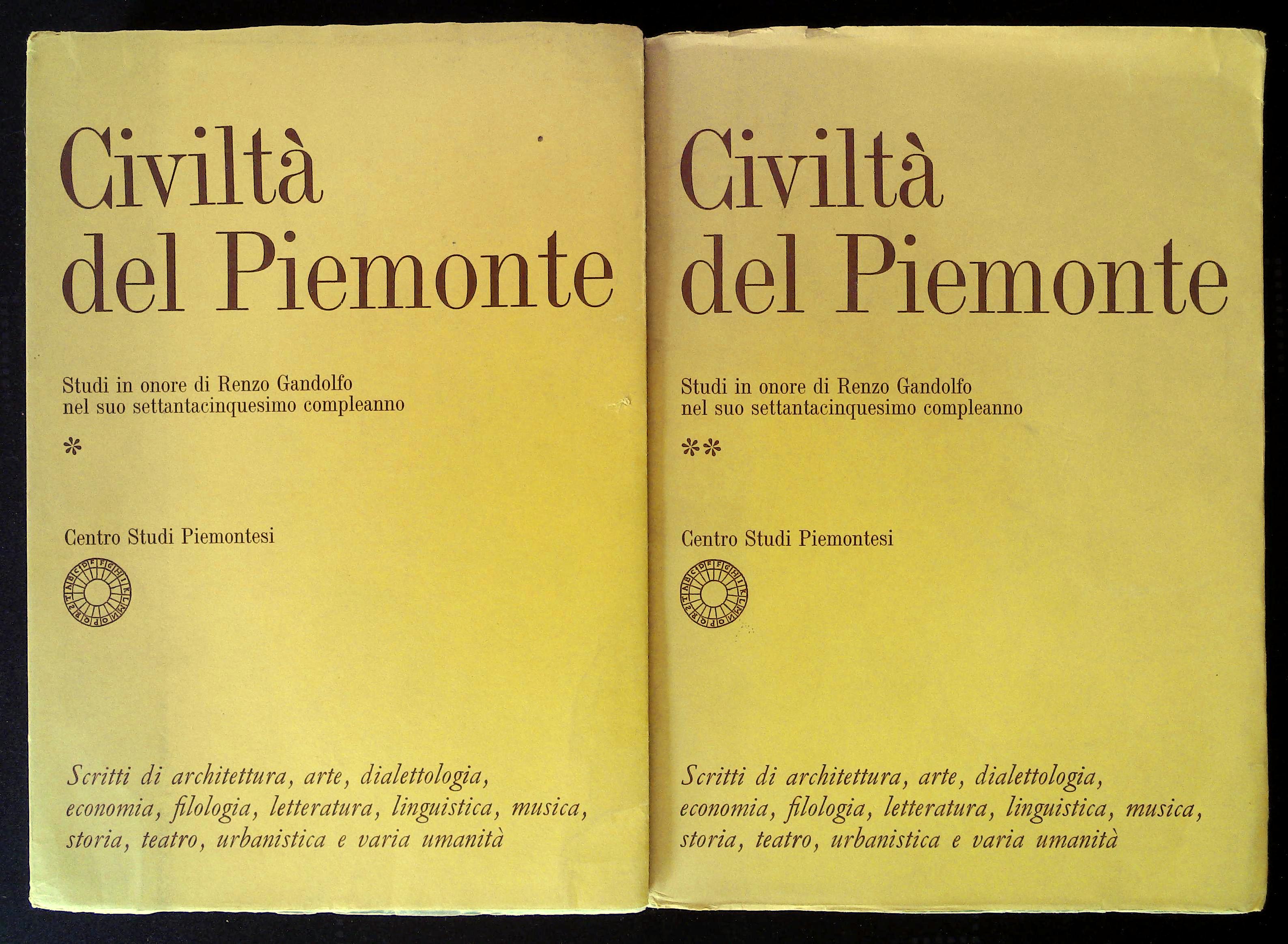 Civiltà del Piemonte. Studi in onore di Renzo Gandolfo nel …