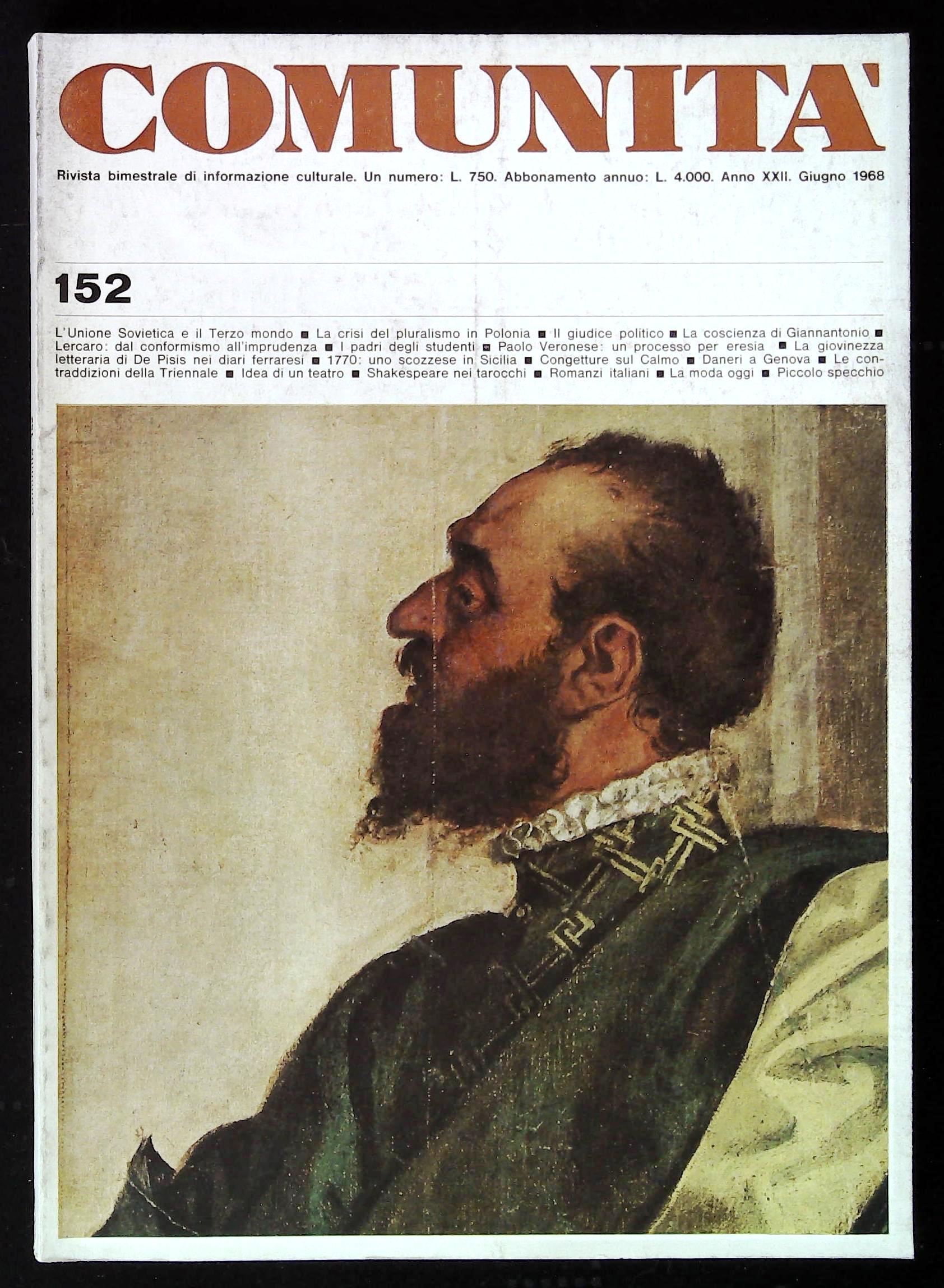 Comunità. Rivista bimestrale di informazione culturale n° 152