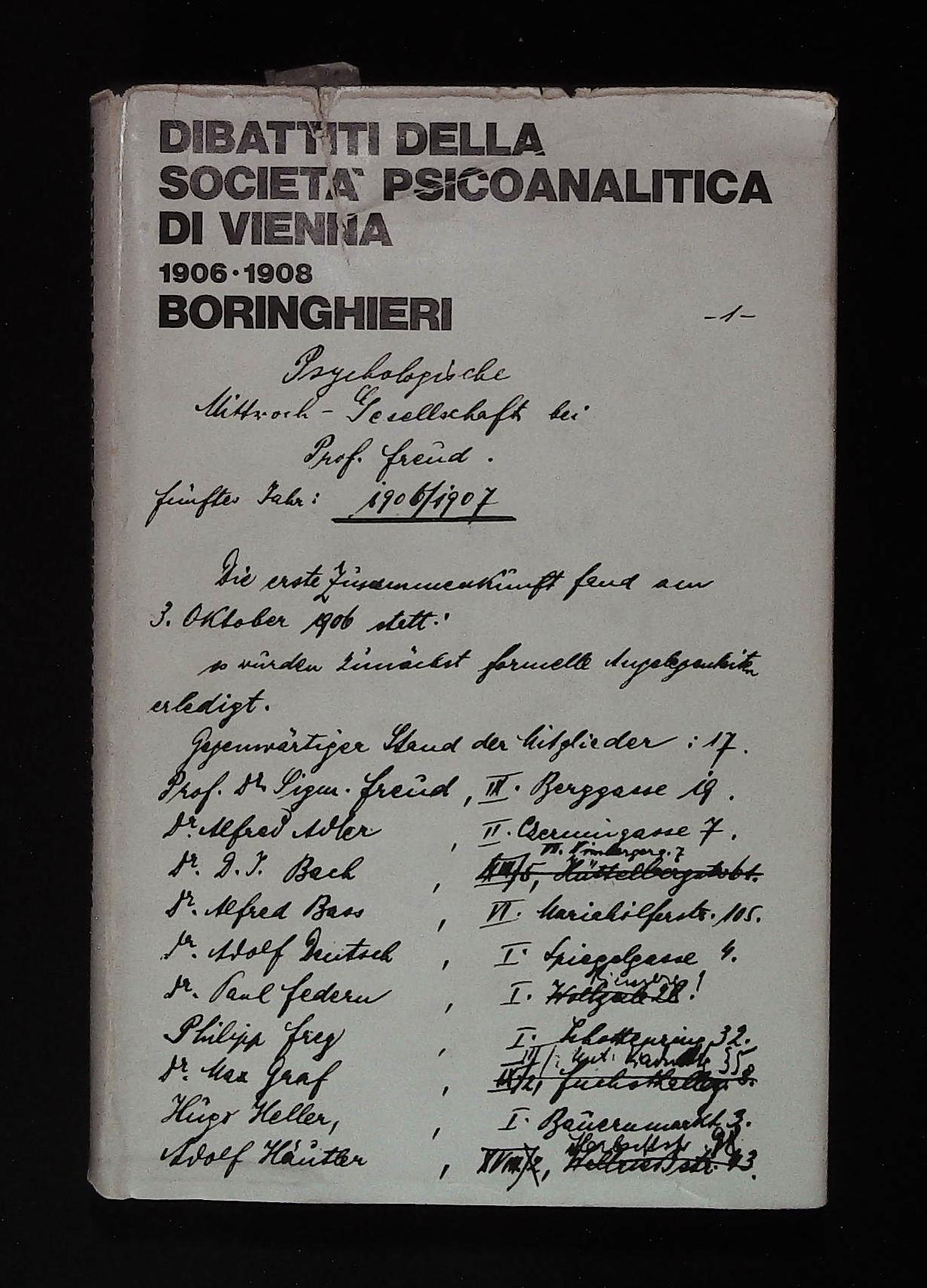 Dibattiti della società psicoanalitica di Vienna. 1906 - 1908