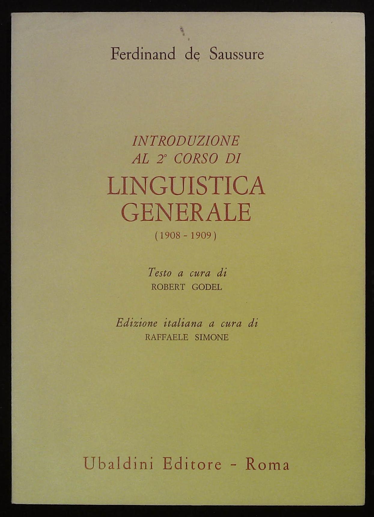 Introduzione al 2° corso di linguistica generale (1908-1909)