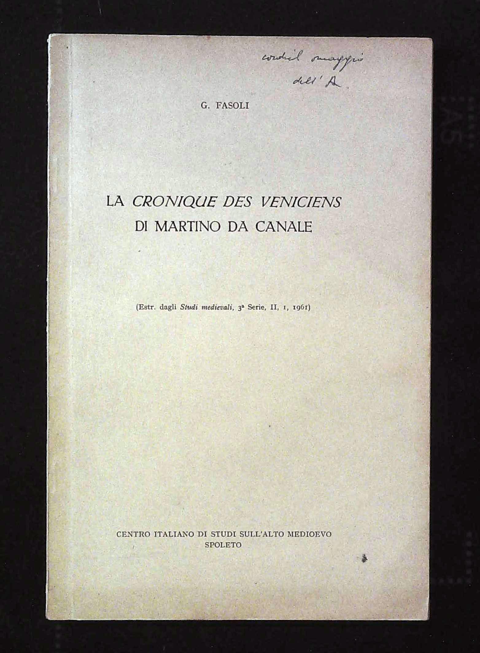 La "Cronique des veniciens" di Martino Da Canale