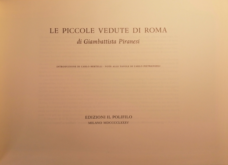 Le piccole vedute di Roma di Giambattista Piranesi