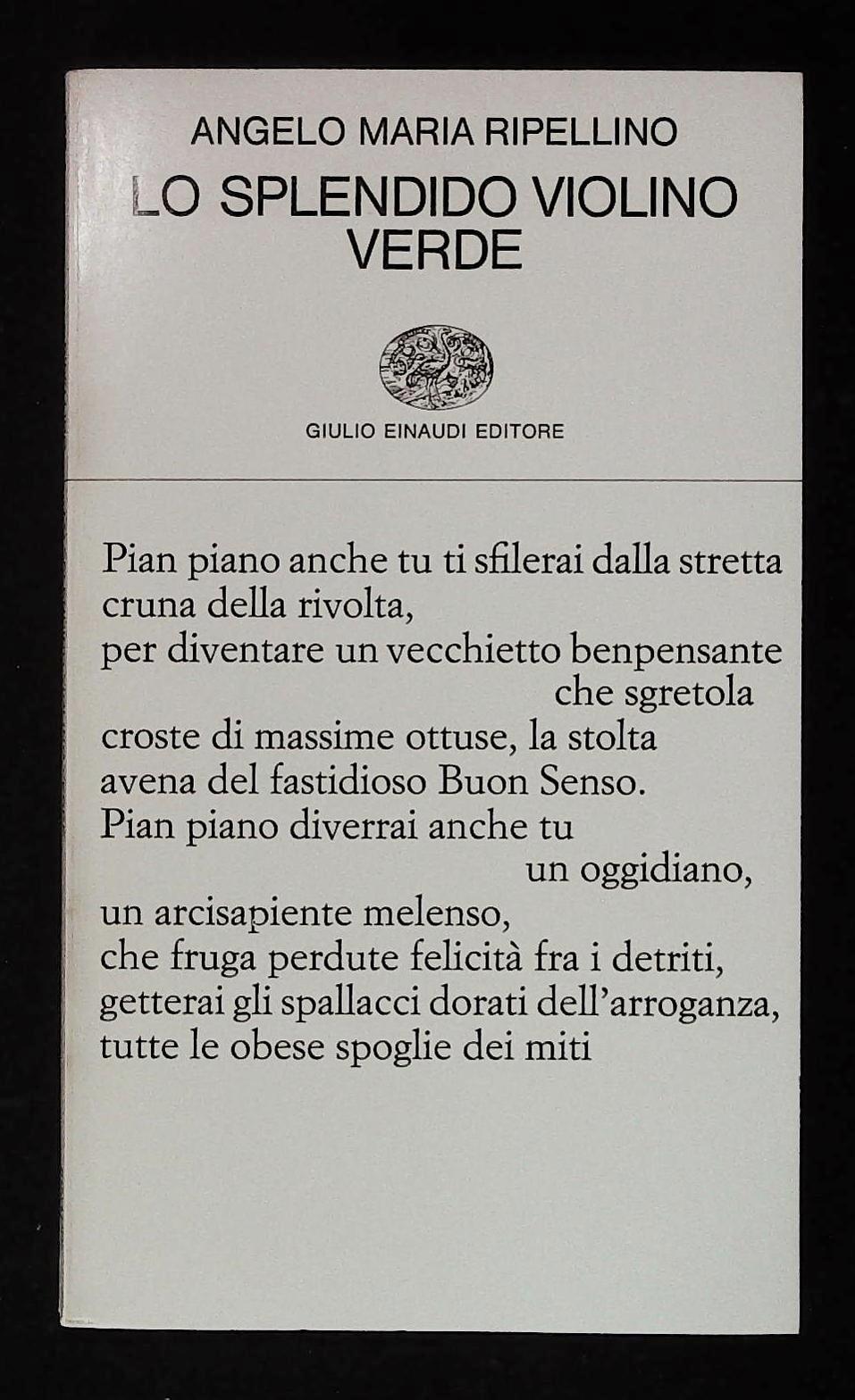 Lo splendido violino verde. Prima edizione