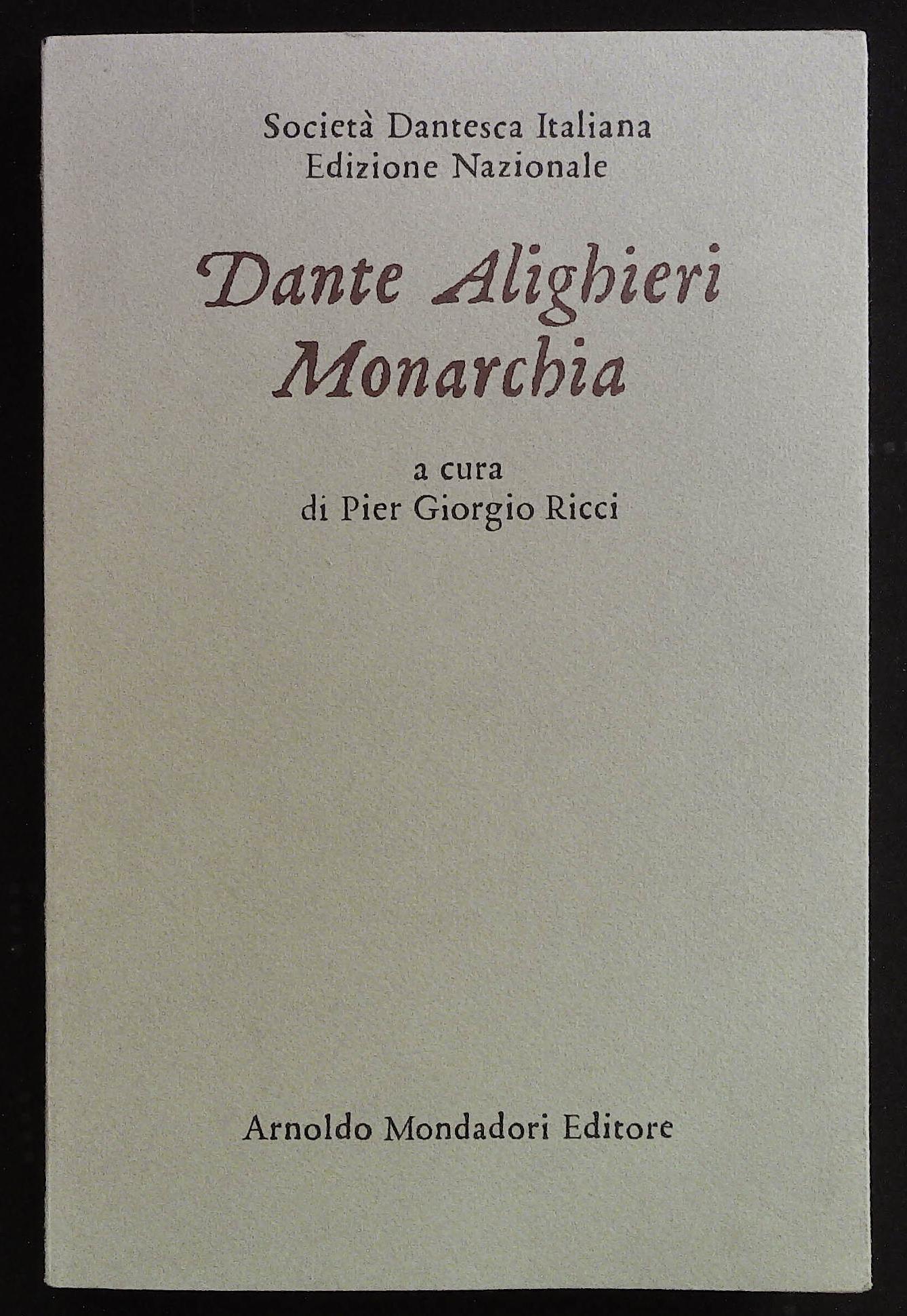 Monarchia. A cura di Pier Giorgio Ricci