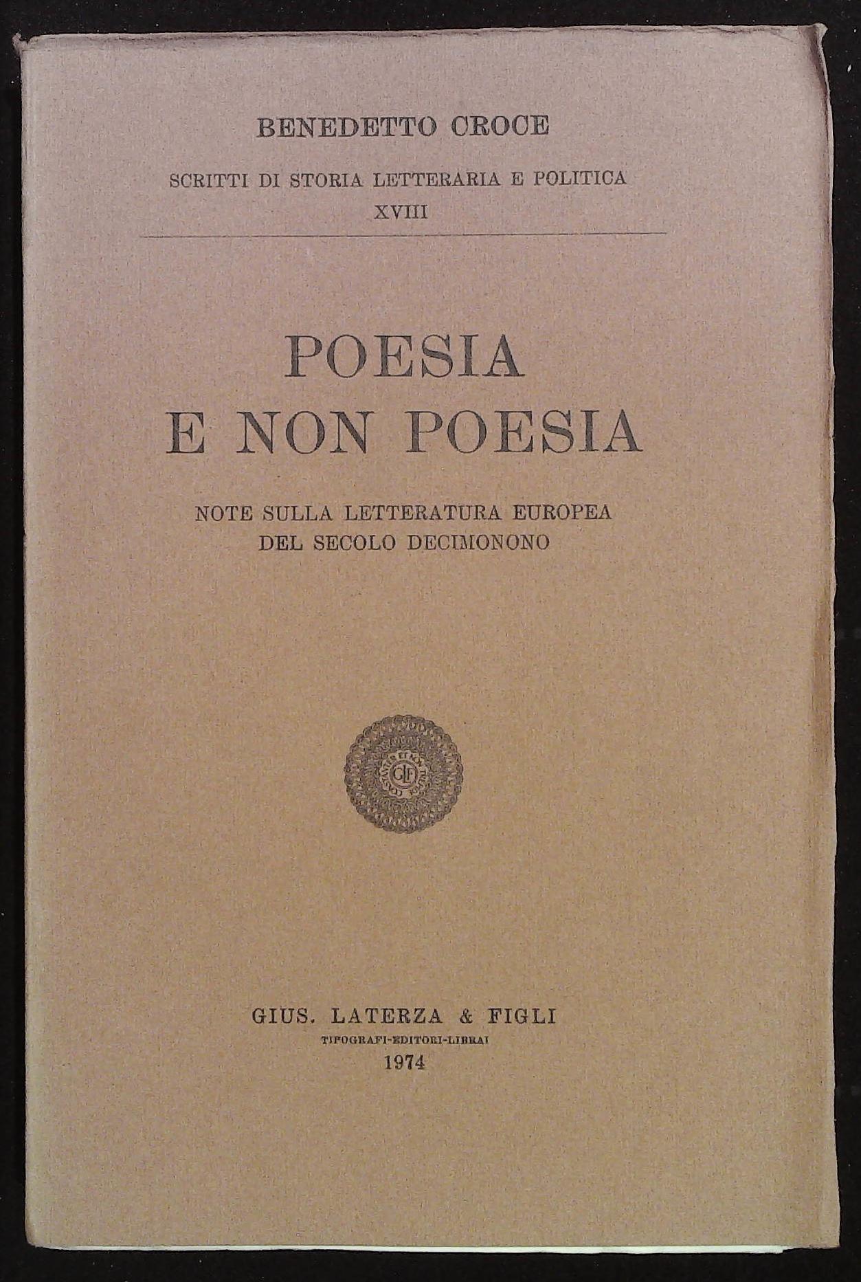 Poesia e non poesia. Note sulla letteratura europea del secolo …