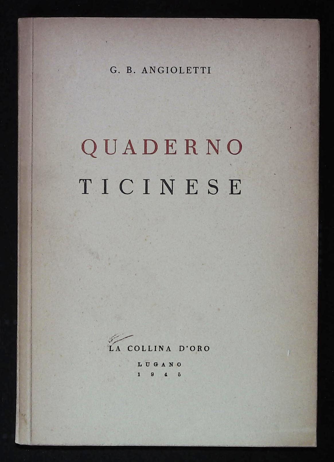 Quaderno ticinese
