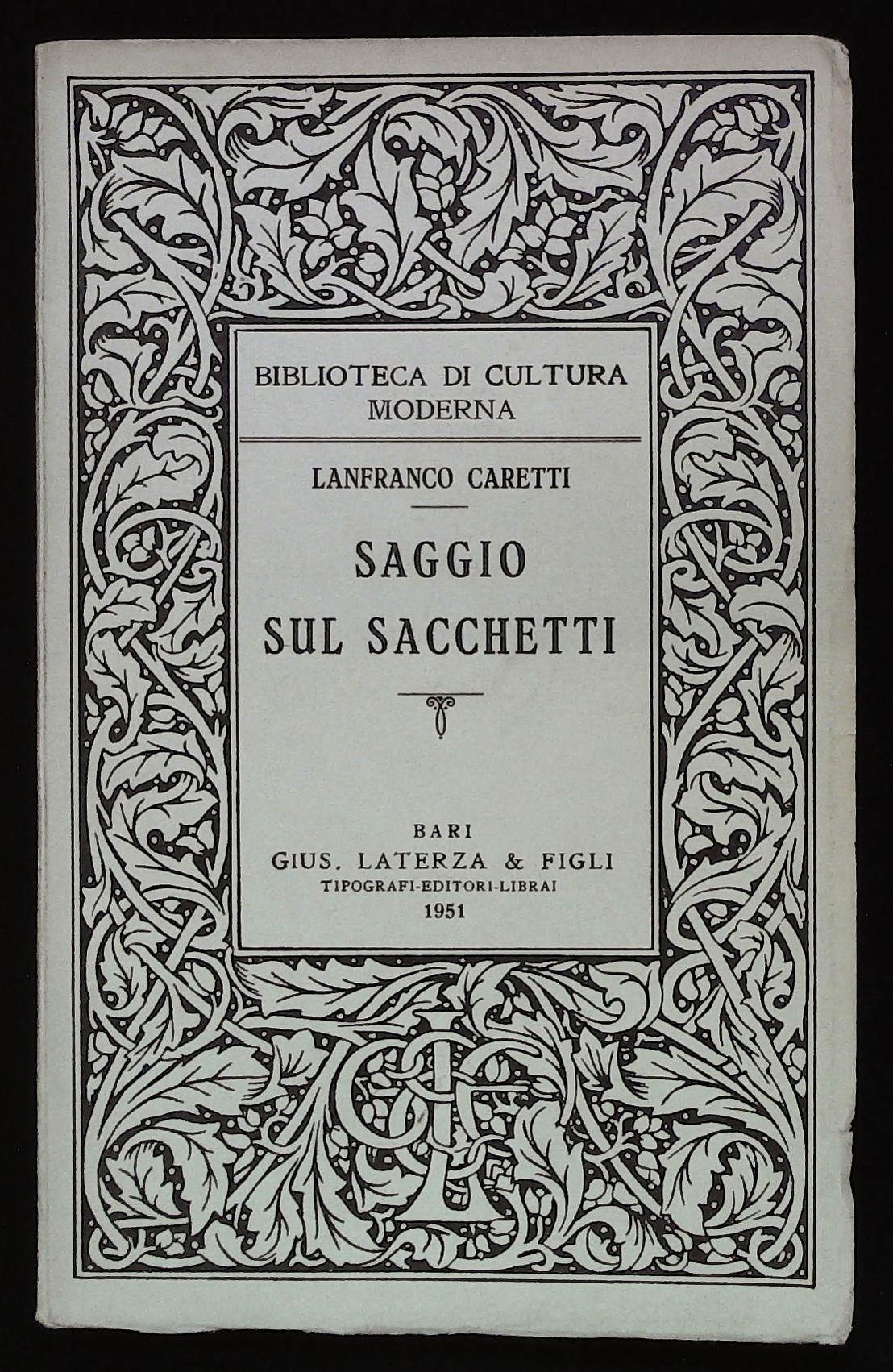 Saggio sul Sacchetti