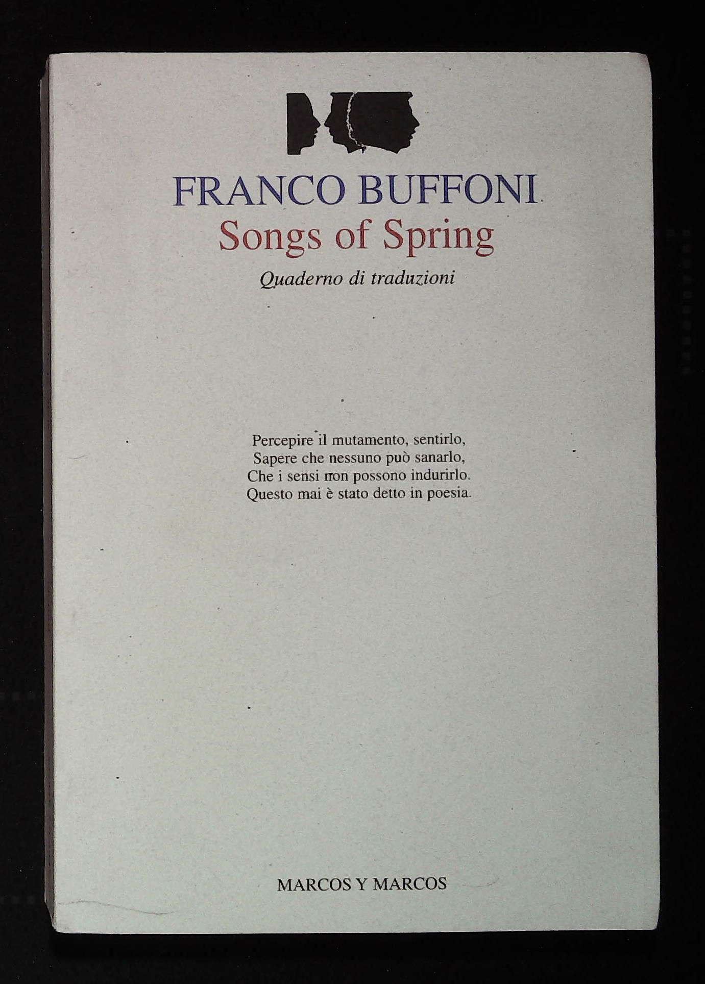 Songs of Spring. Quaderno di traduzioni