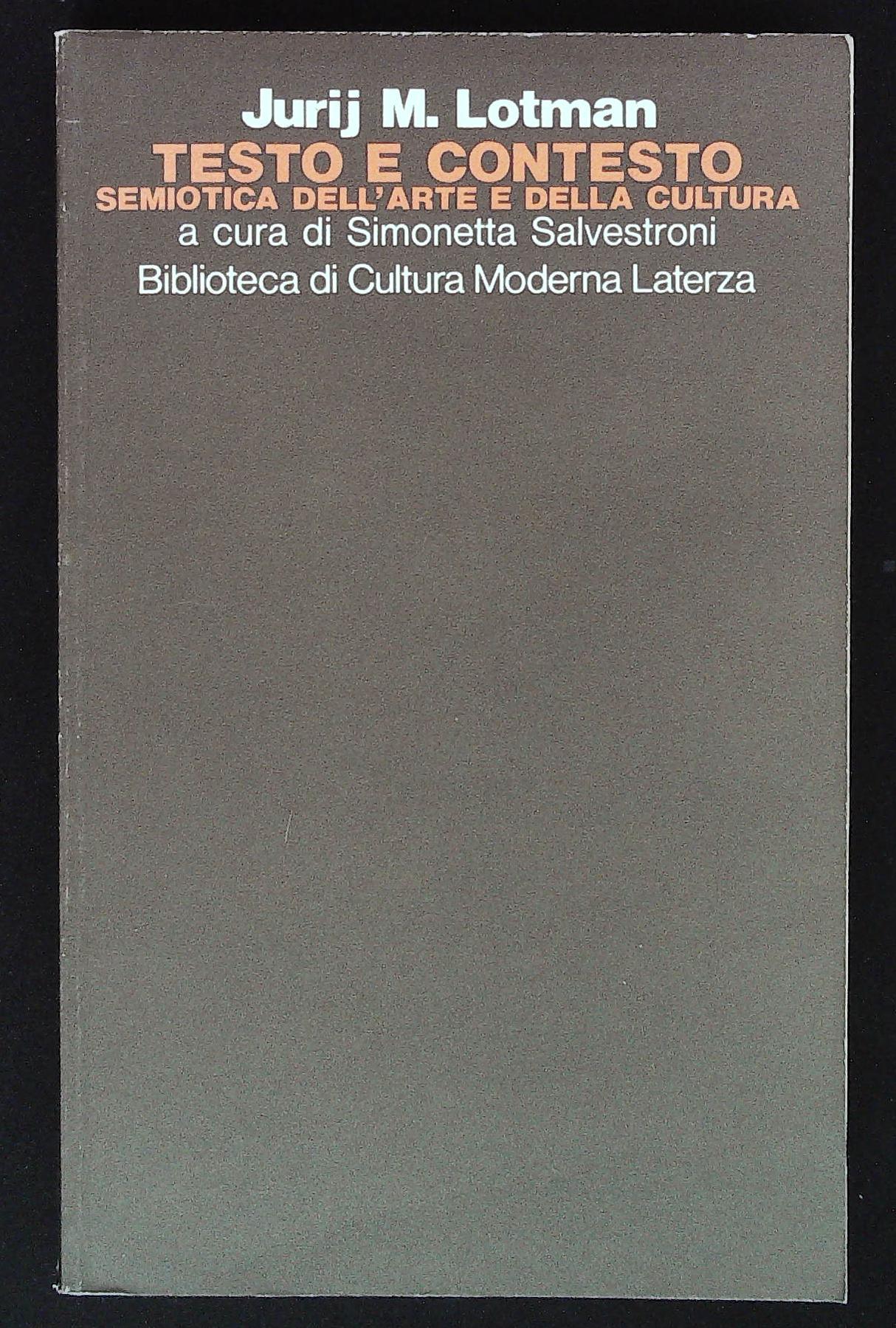 Testo e contesto. Semiotica dell'arte e della cultura