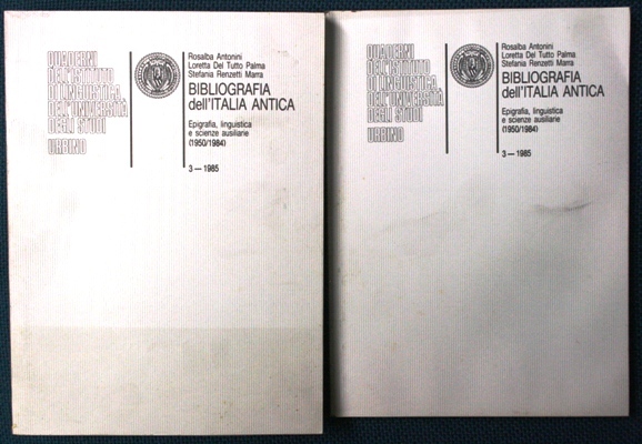bibliografia dell Italia Antica in 2 vol
