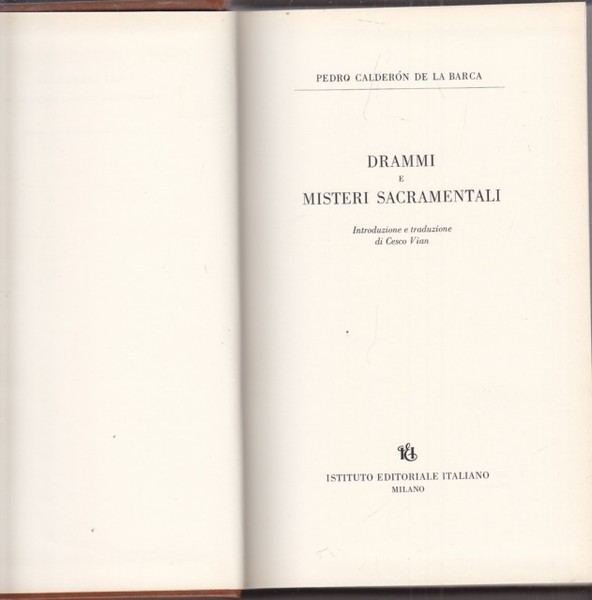 Drammi e Misteri sacramentali